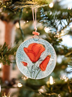 Pampeana Poppy Glass Ornament