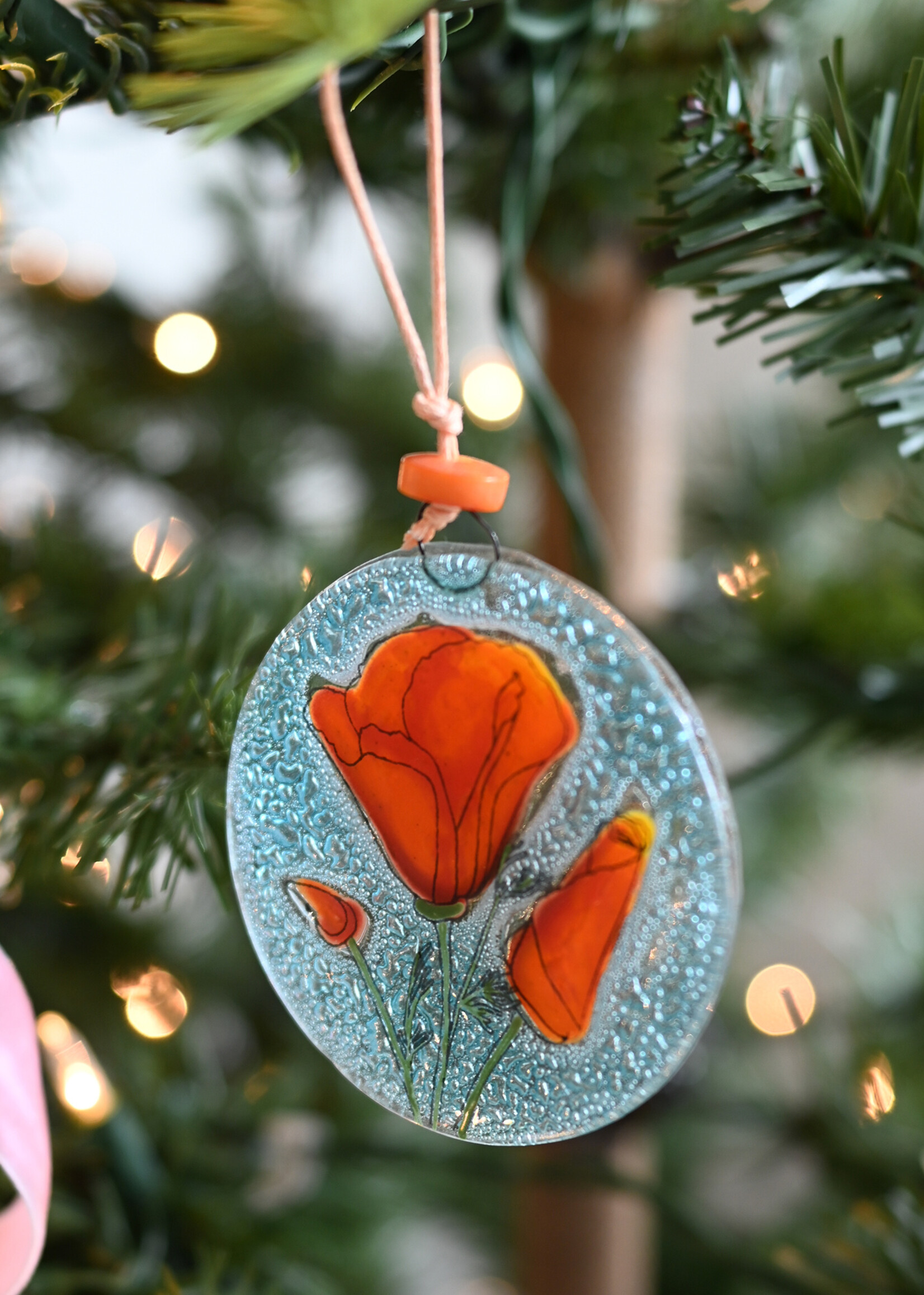 Pampeana Poppy Glass Ornament
