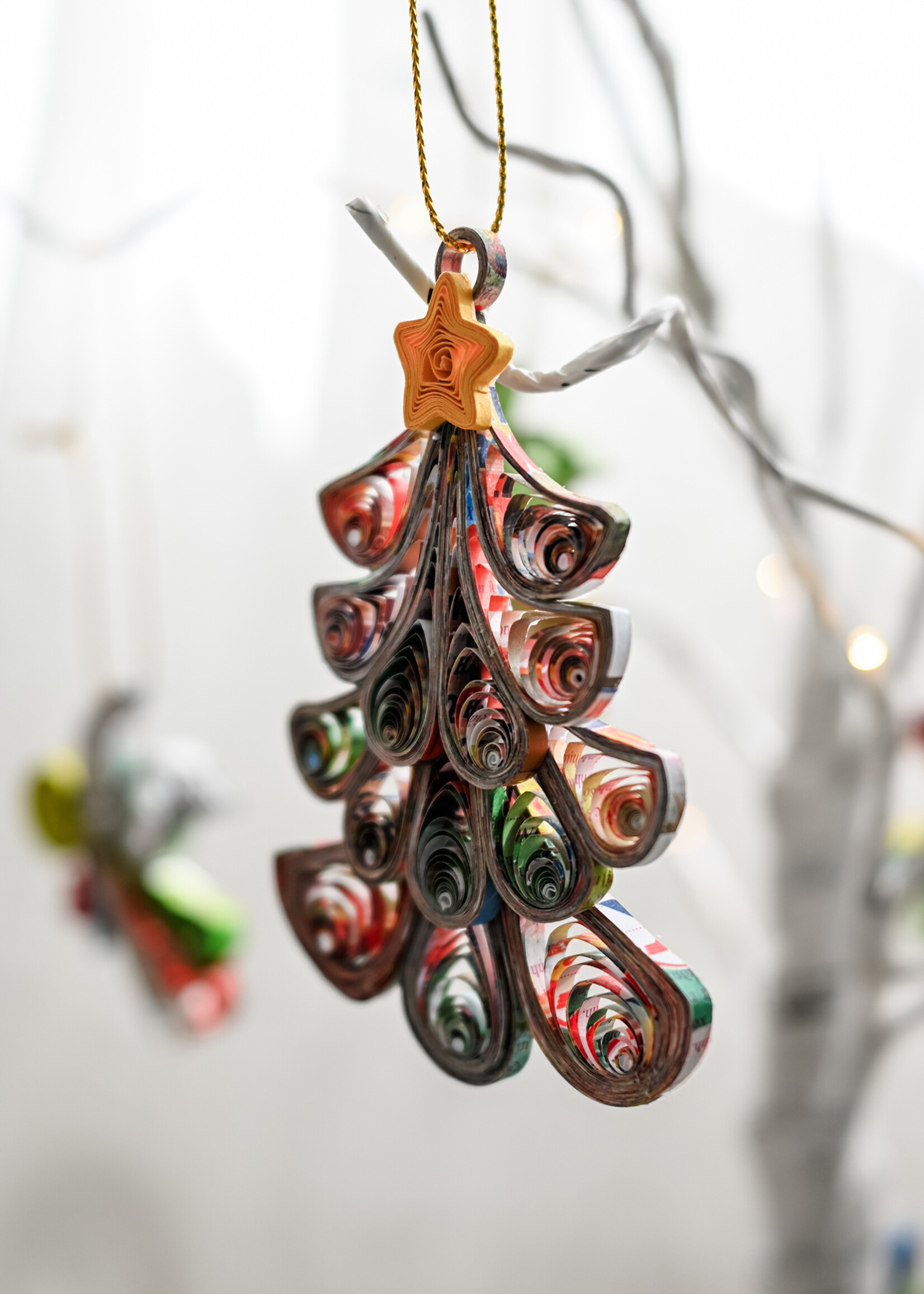 Ten Thousand Villages Quilled Fancy Tree Ornament