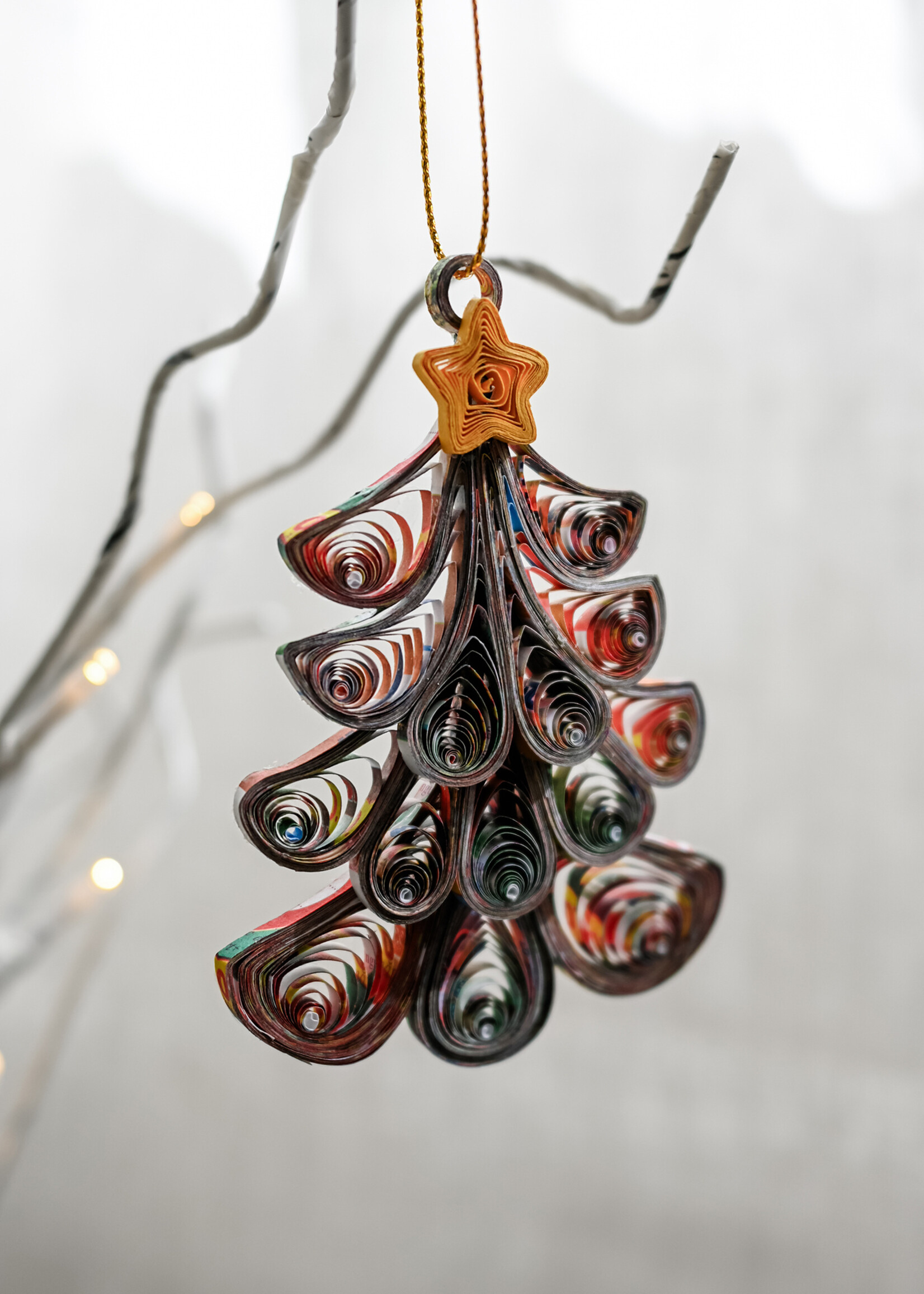 Ten Thousand Villages Quilled Fancy Tree Ornament