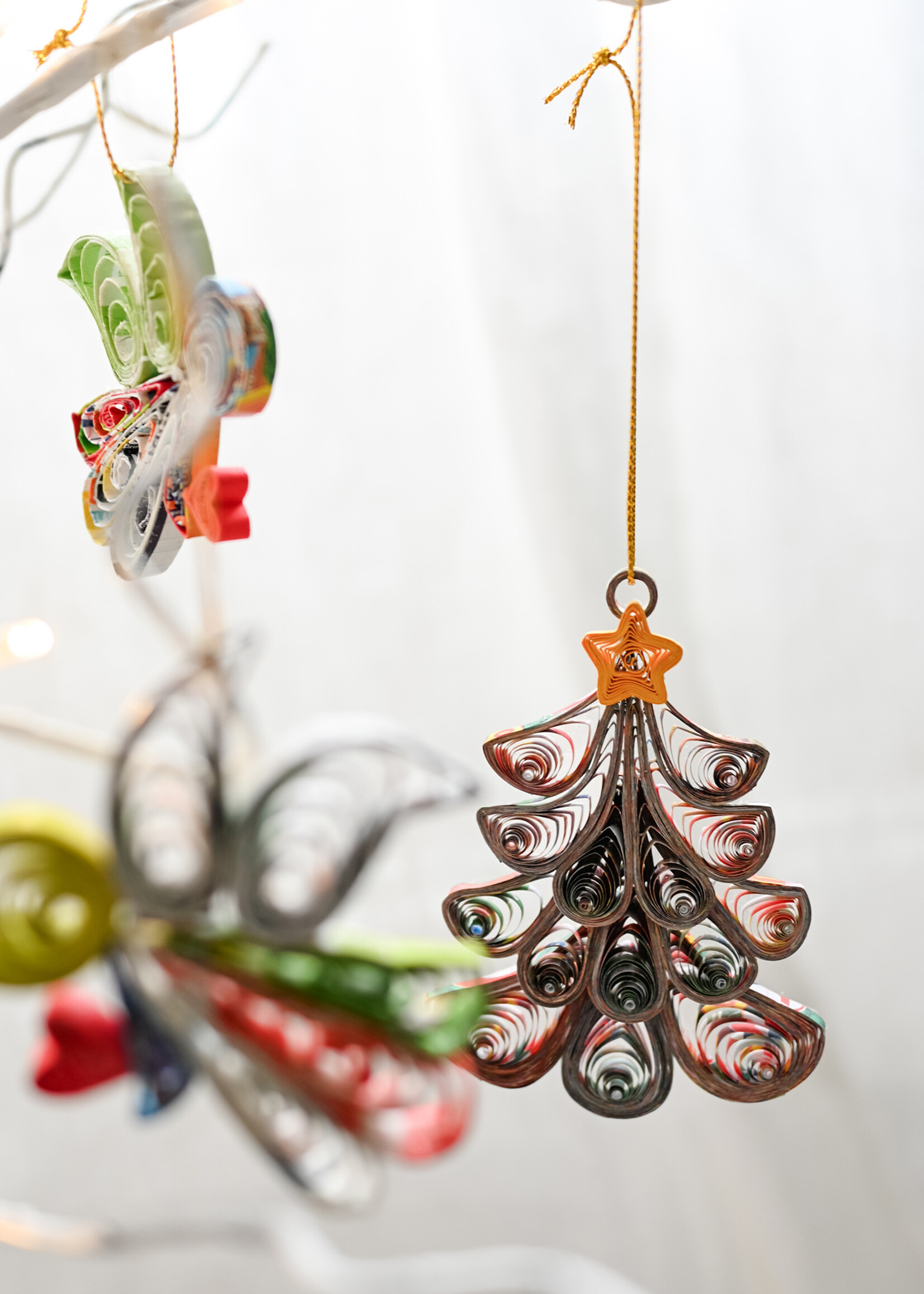 Ten Thousand Villages Quilled Fancy Tree Ornament