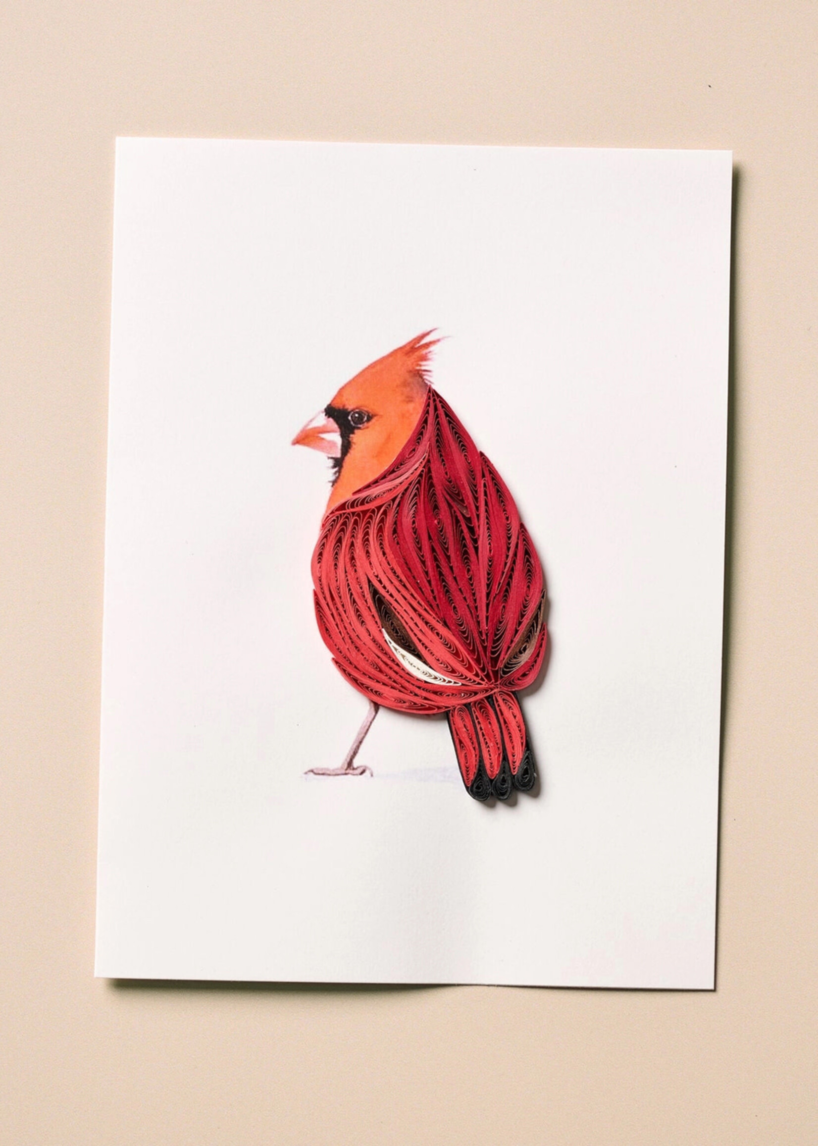 Ten Thousand Villages Quilled Cardinal Card