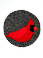 Women of the Cloud Forest FINAL SALE - Cardinal Felt Trivet