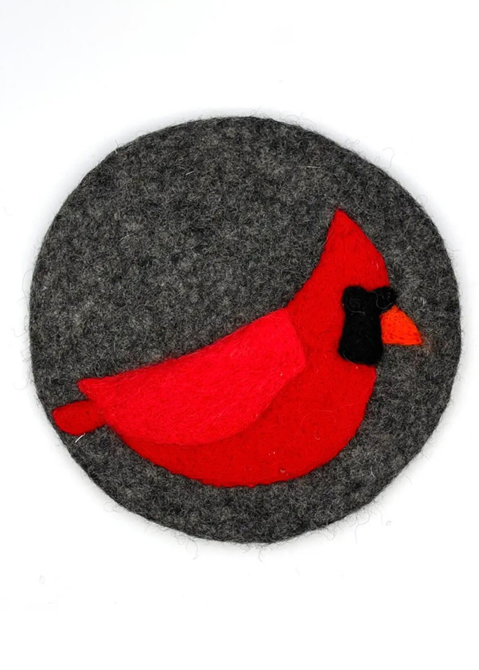 Women of the Cloud Forest FINAL SALE - Cardinal Felt Trivet