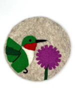 Women of the Cloud Forest Ruby-Throated Hummingbird Felt Trivet