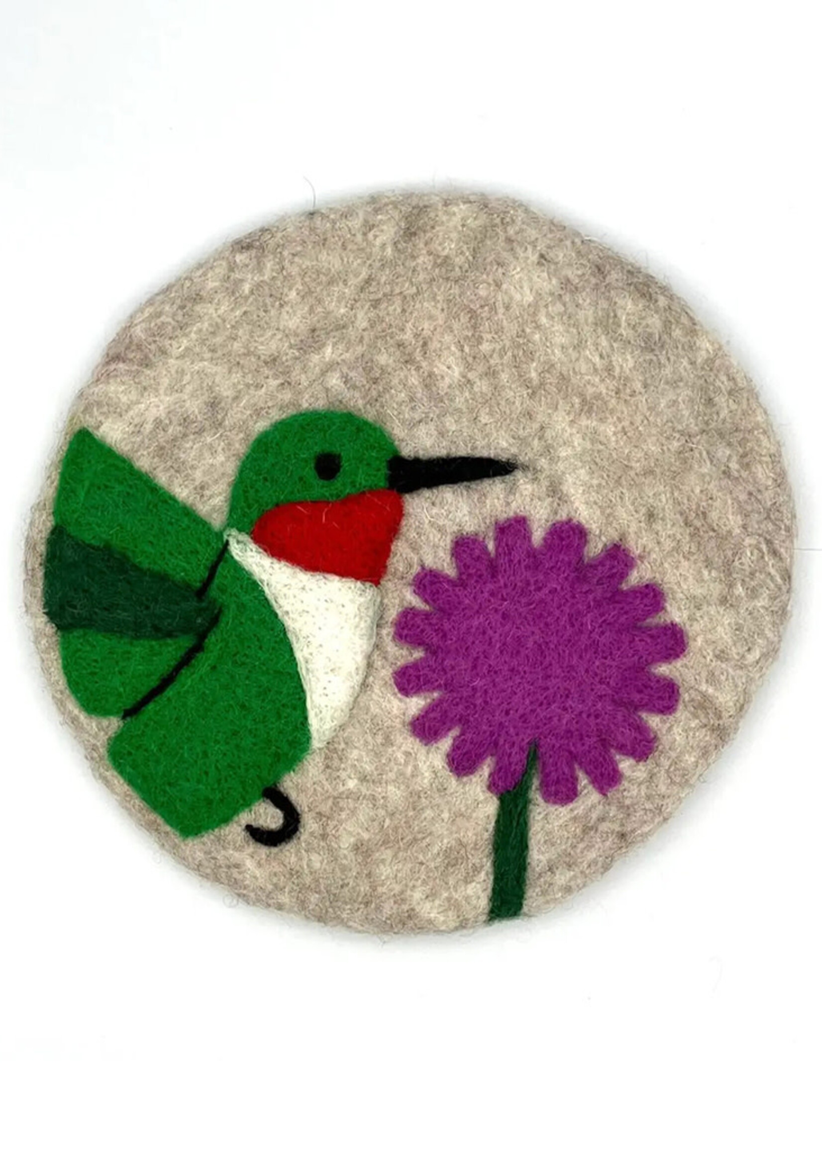Women of the Cloud Forest Ruby-Throated Hummingbird Felt Trivet