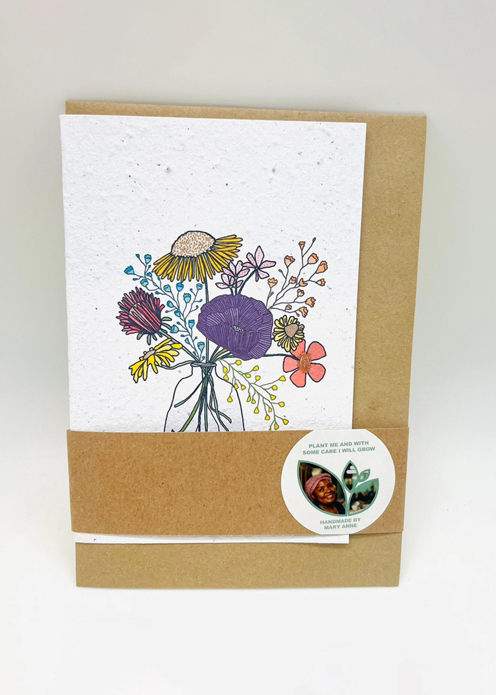 Growing Paper Flowers in Vase Plantable Card