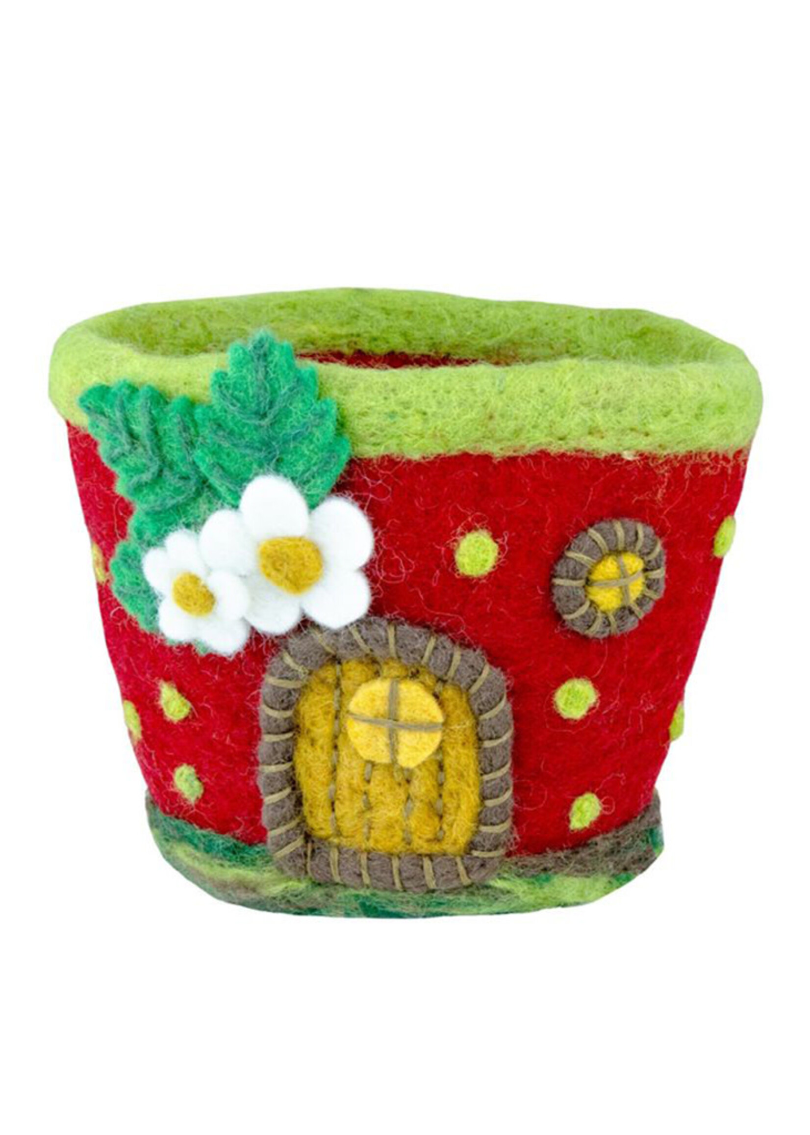 dZi Strawberry Cottage Felt Pot