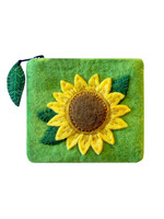 dZi Sunny Sunflower Felt Coin Purse