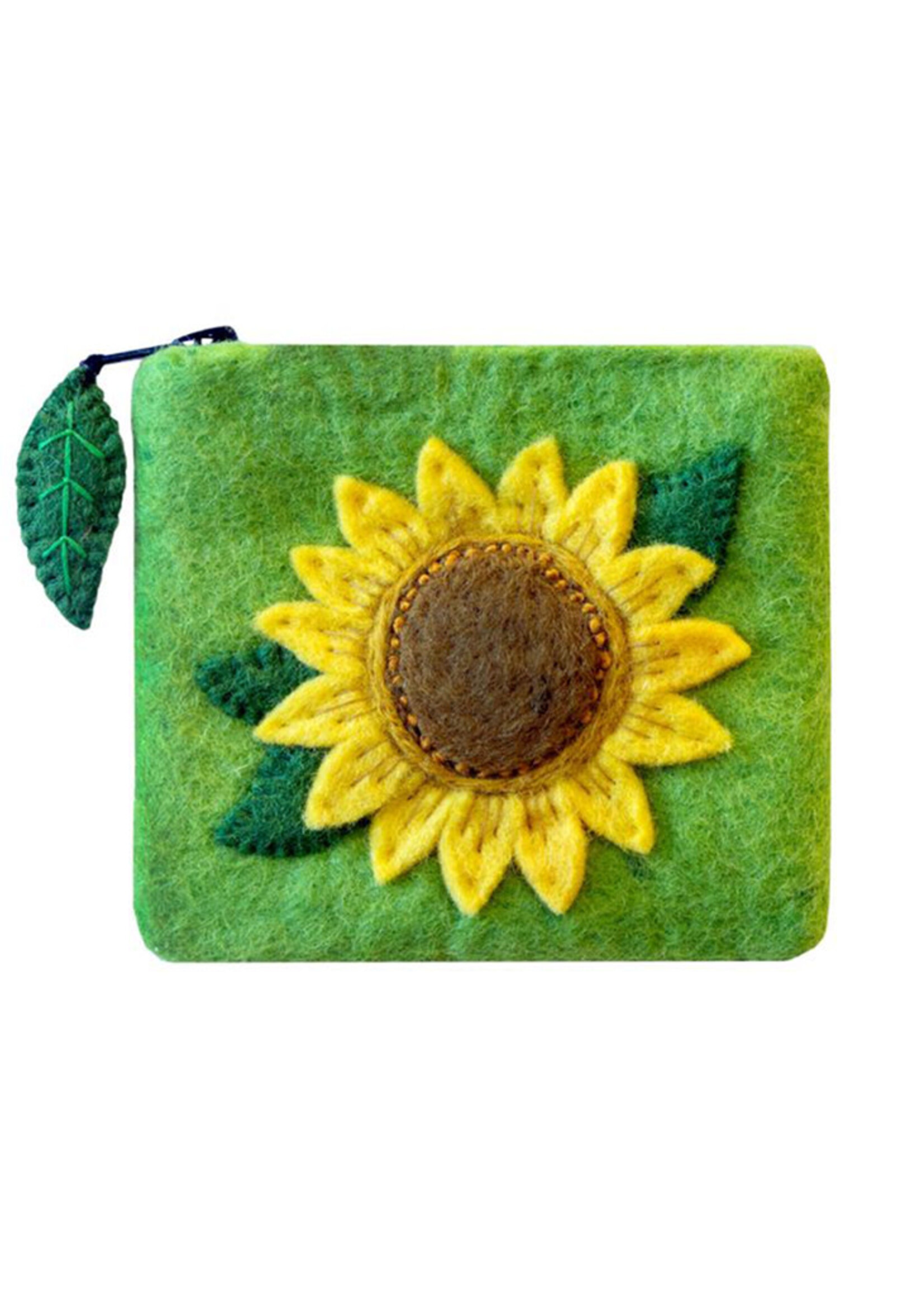 dZi Sunny Sunflower Felt Coin Purse