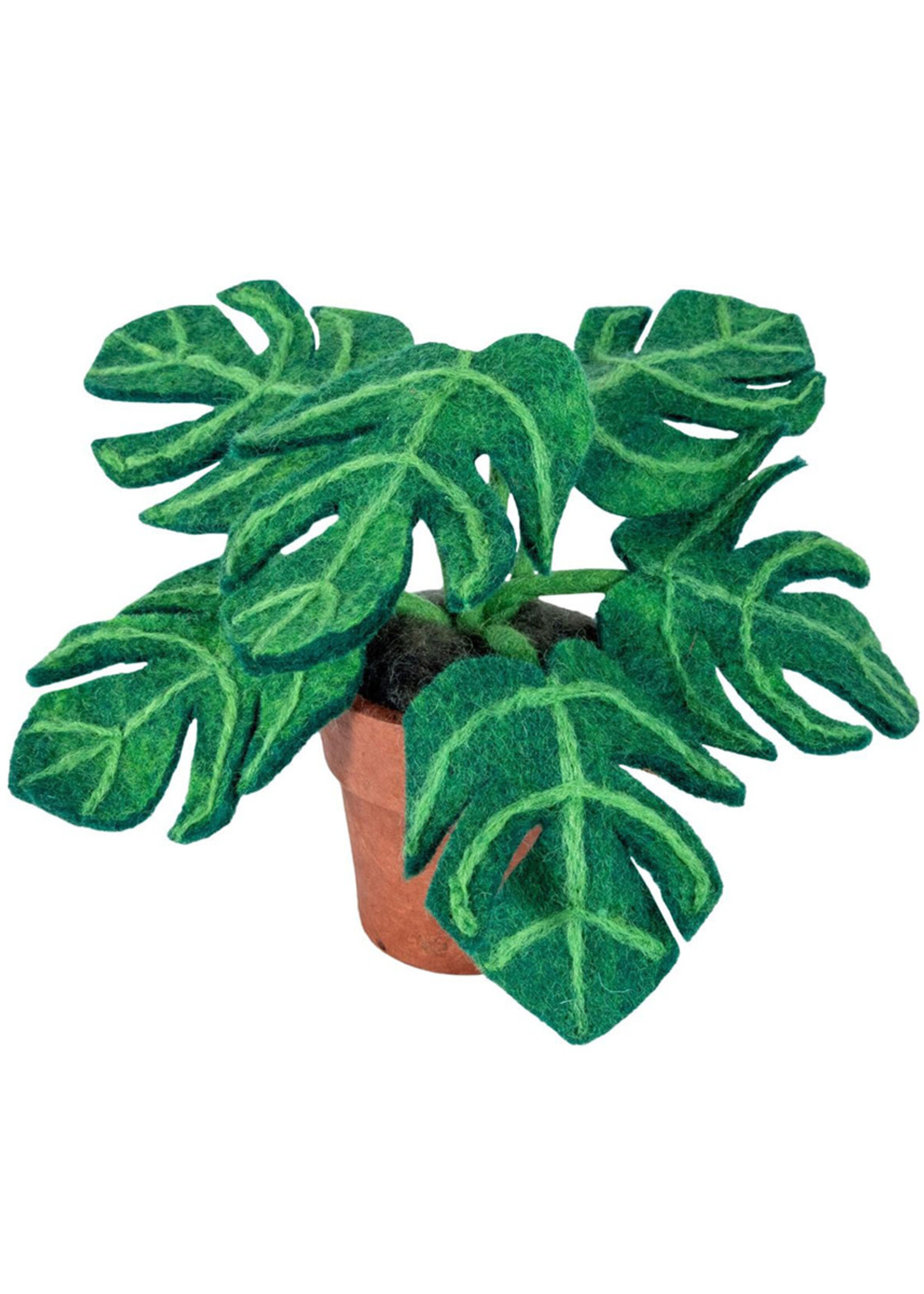 dZi Potted Felt Monstera Plant