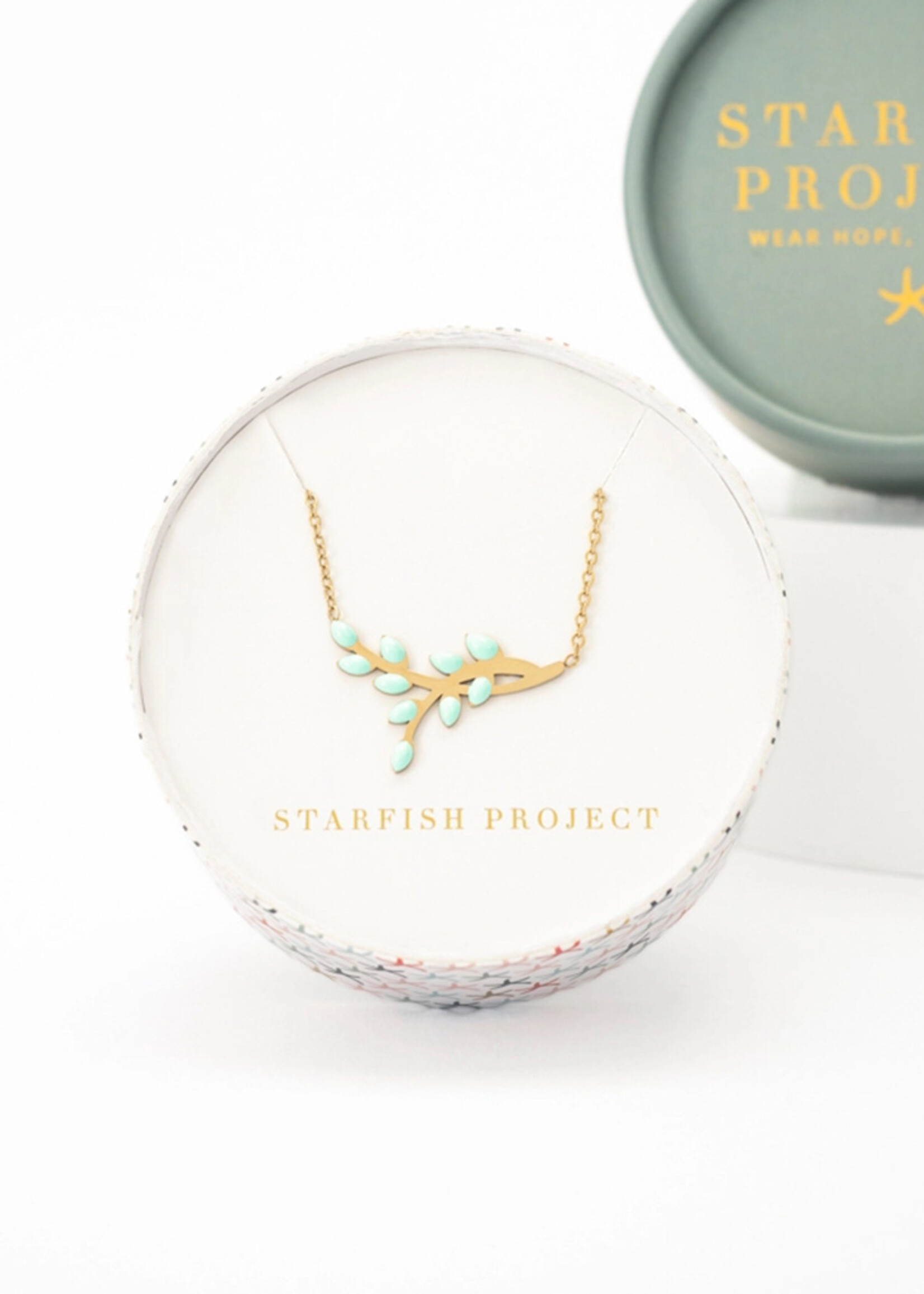 Starfish Project Mint Shared Hope Leaf Necklace