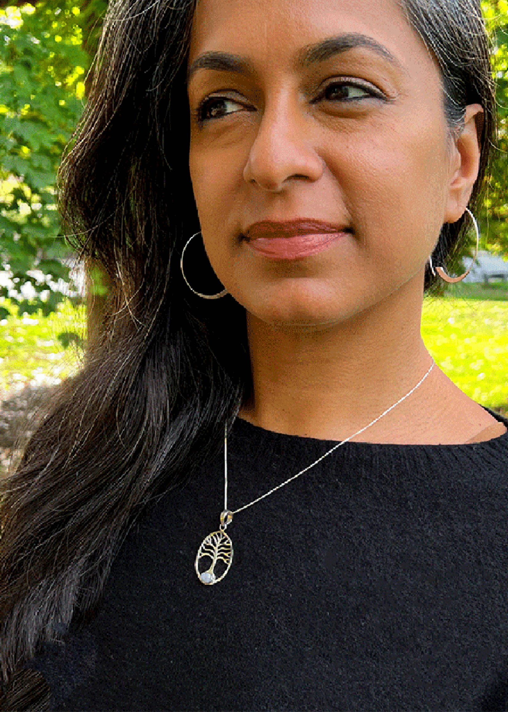 Women's Peace Collection Rainbow Moonstone Tree of Life Necklace