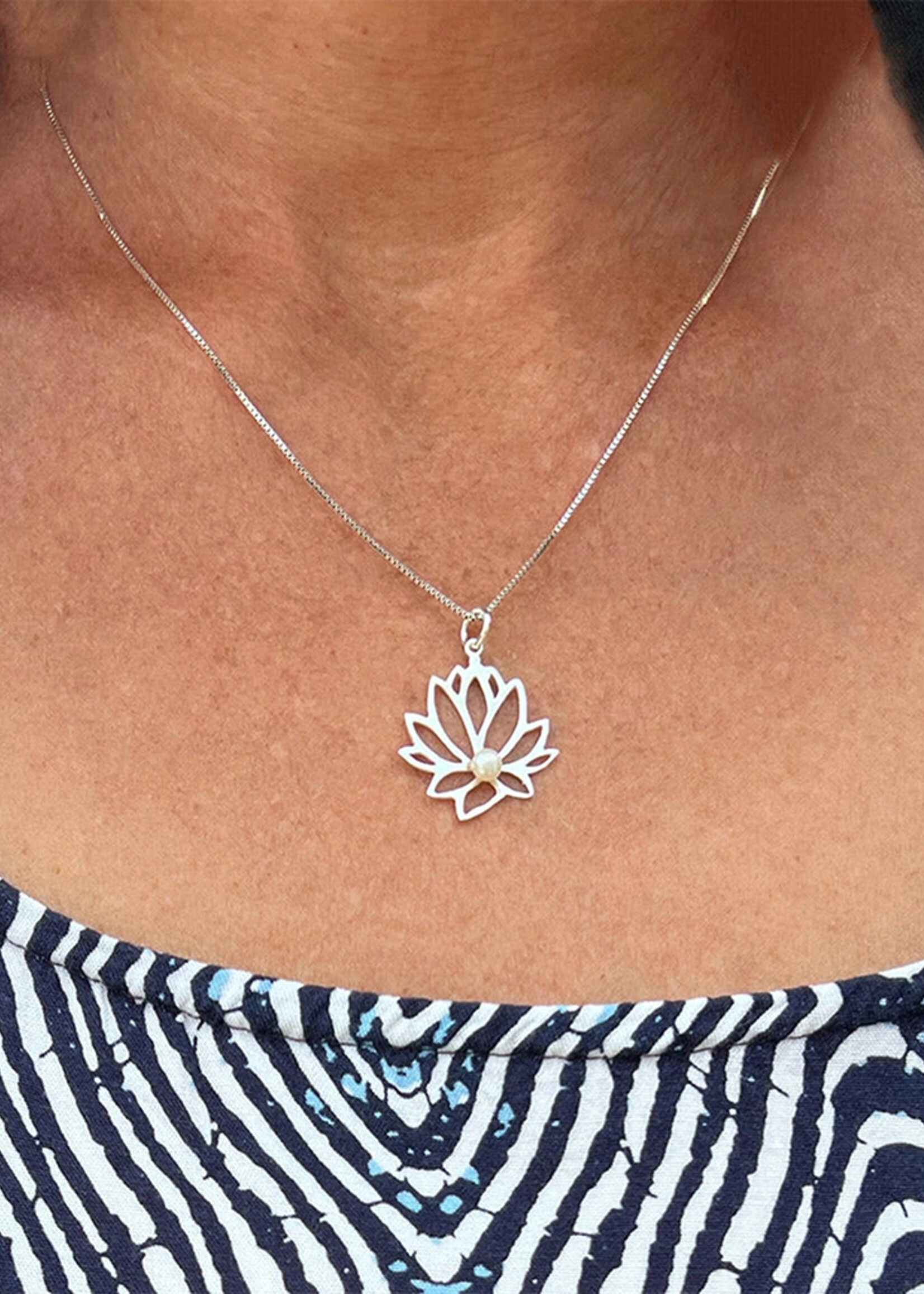 Women's Peace Collection Lotus Pearl Necklace