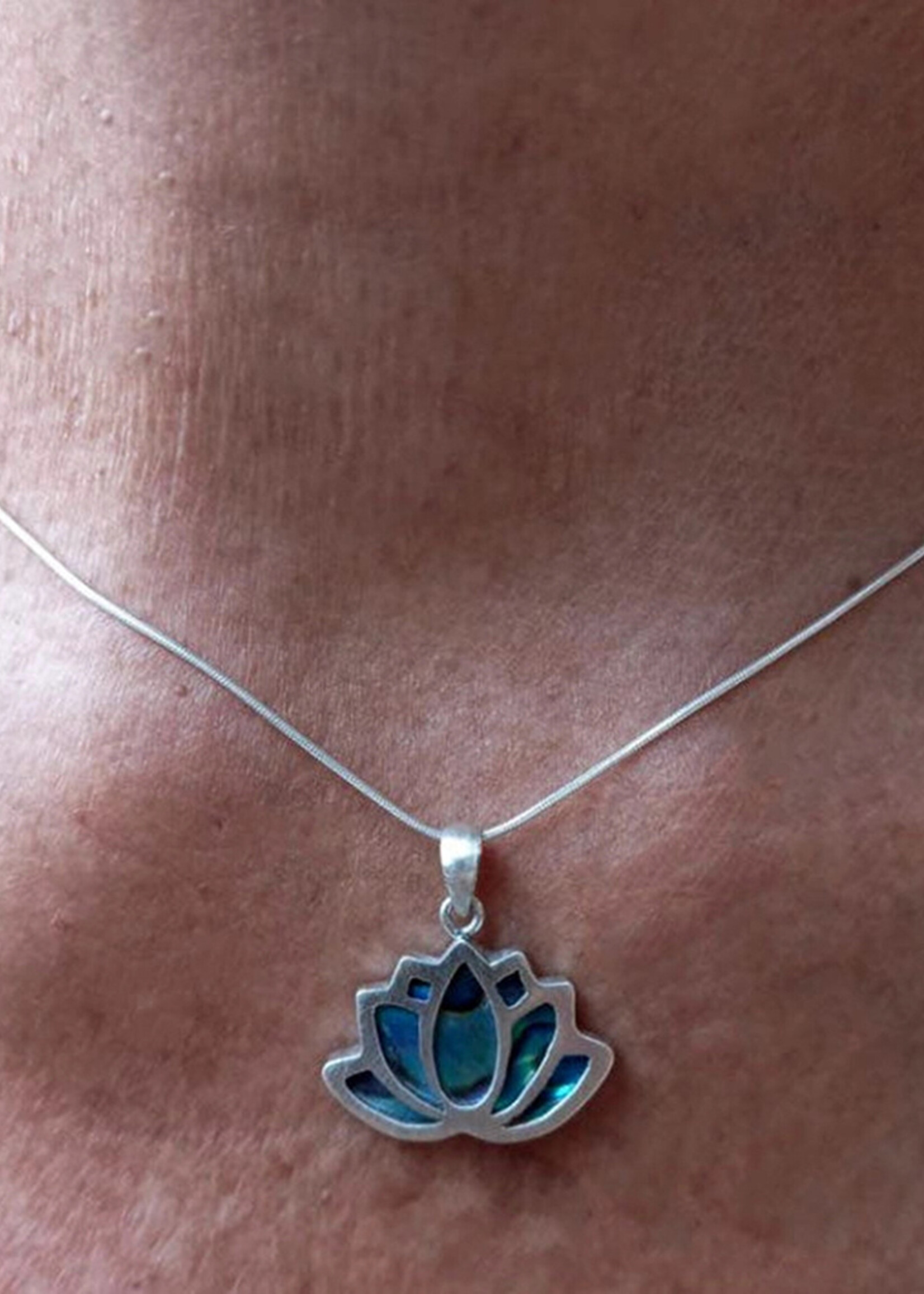 Women's Peace Collection Abalone Lotus Necklace