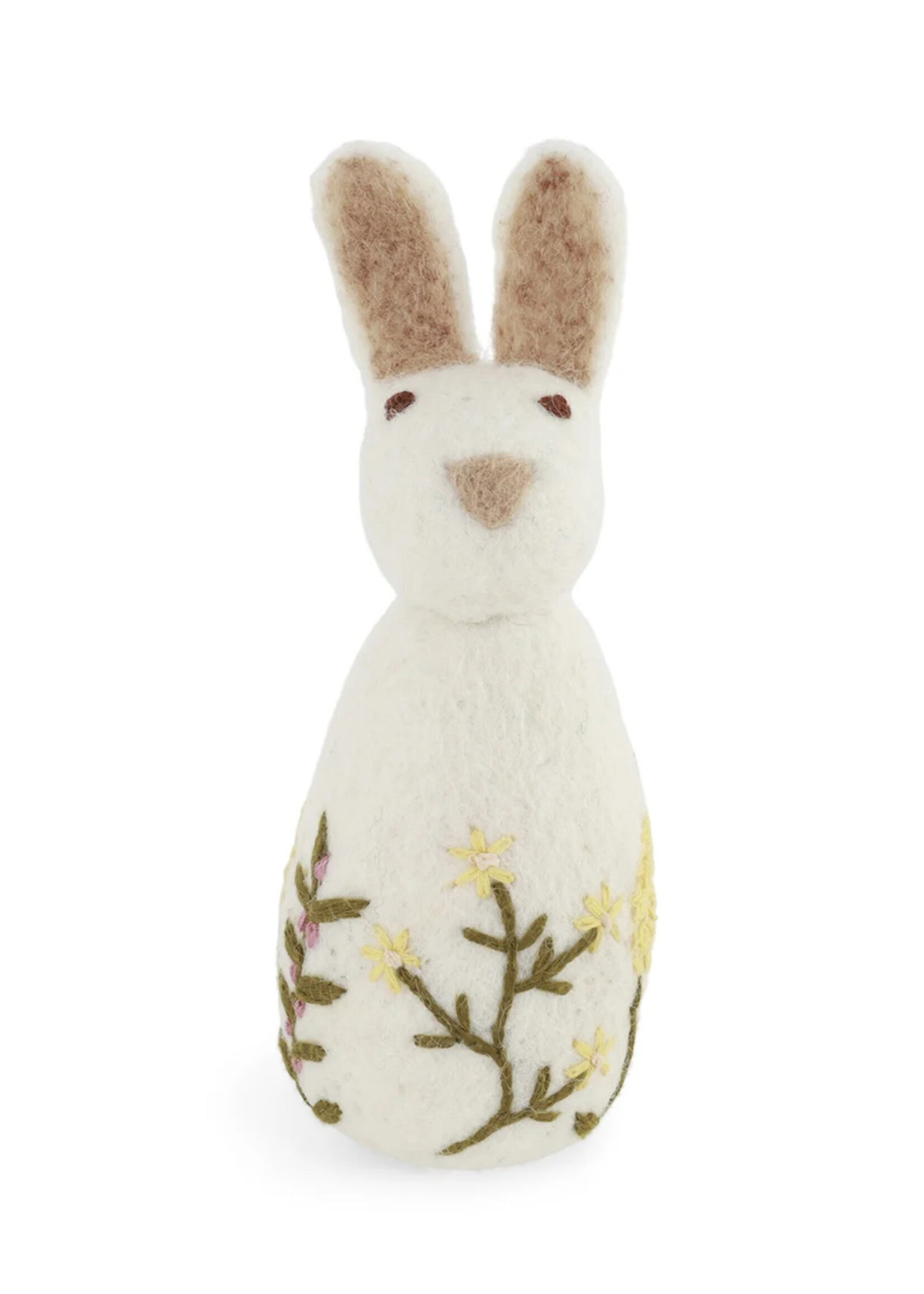 Gry and Sif Felt Big Bunny with Flower Embroidery