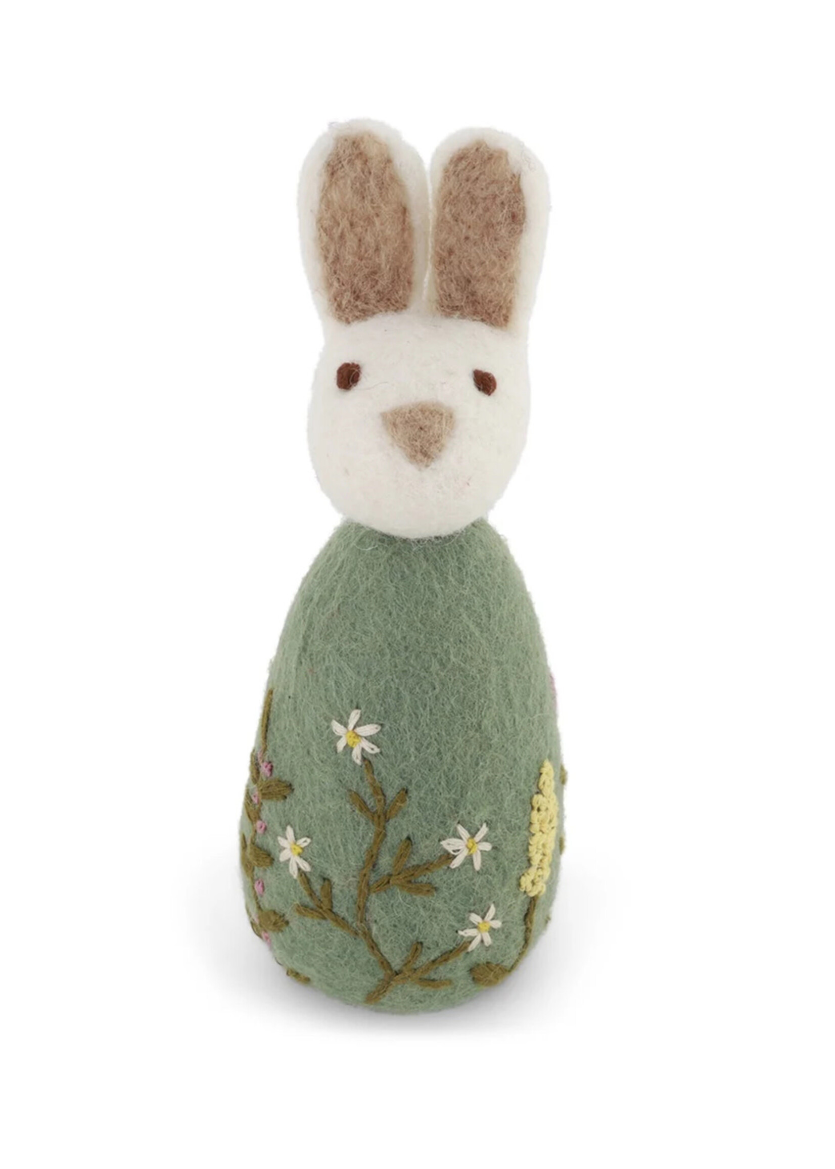 Gry and Sif Felt Big Bunny with Flower Embroidery