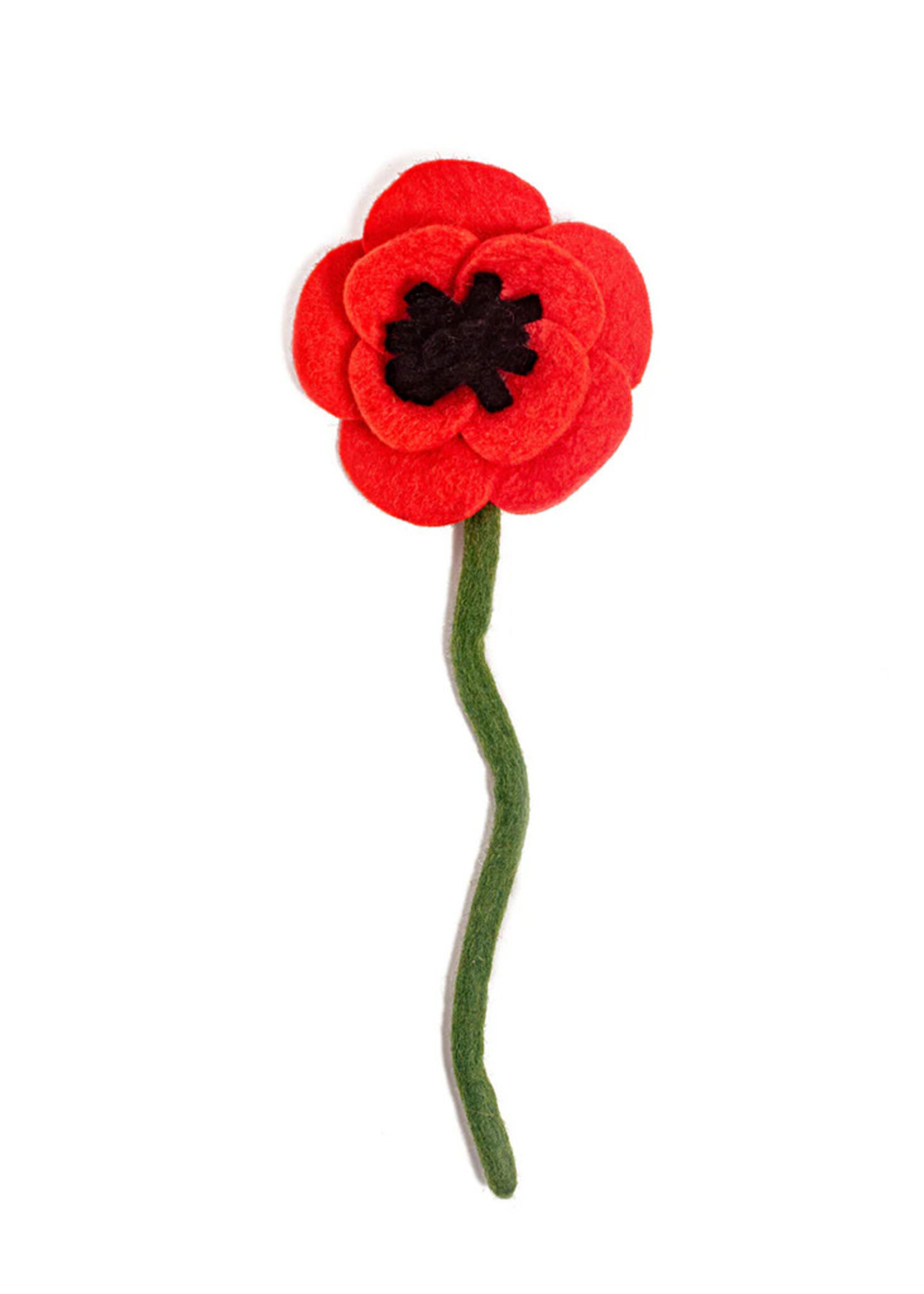 Global Goods Partners Orange Red Felt Poppy Flower