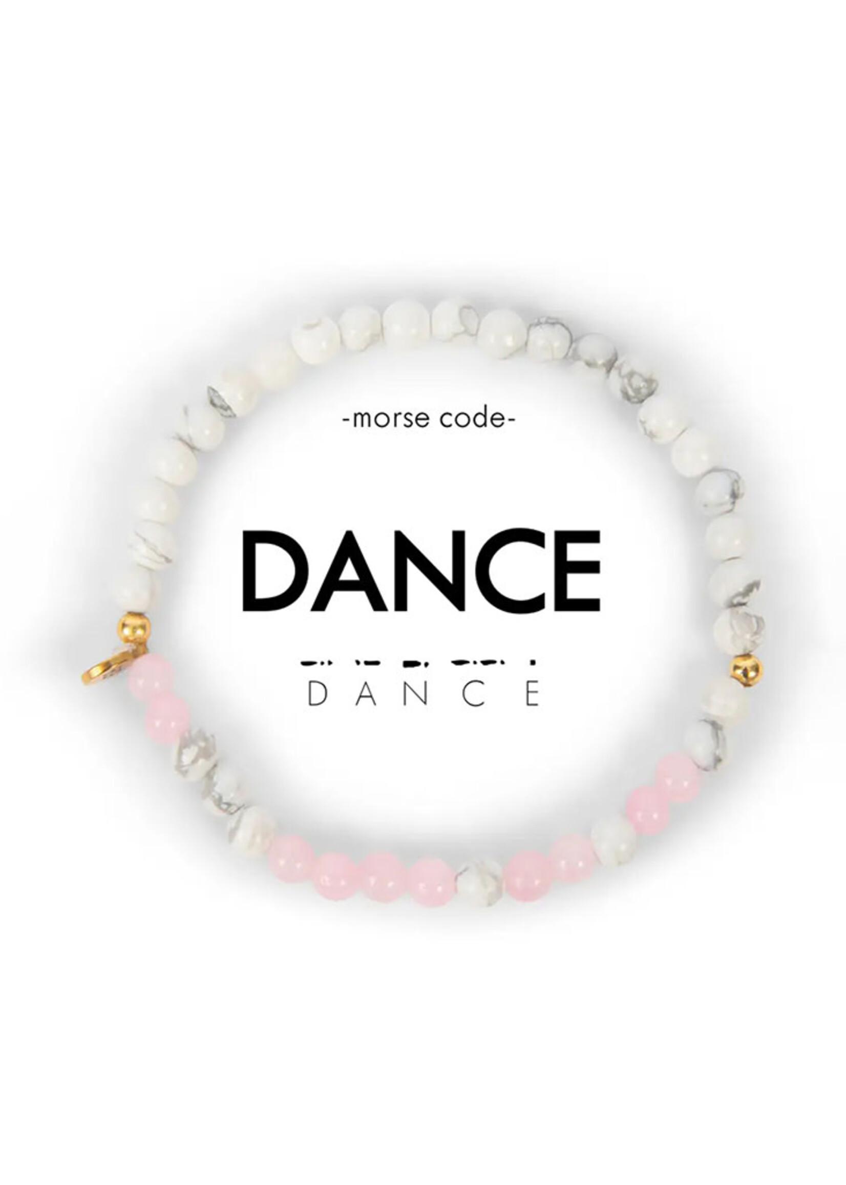 Ethic Goods Morse Code DANCE Bracelet - Rose Quartz & Howlite
