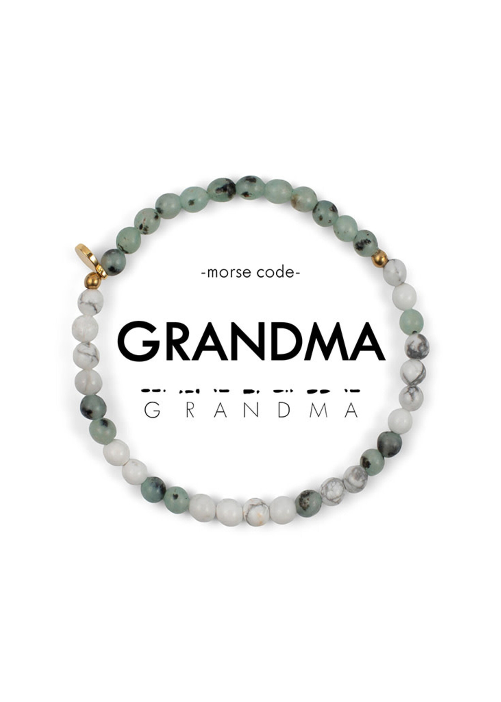 Ethic Goods Morse Code GRANDMA Bracelet - Jasper & Howlite