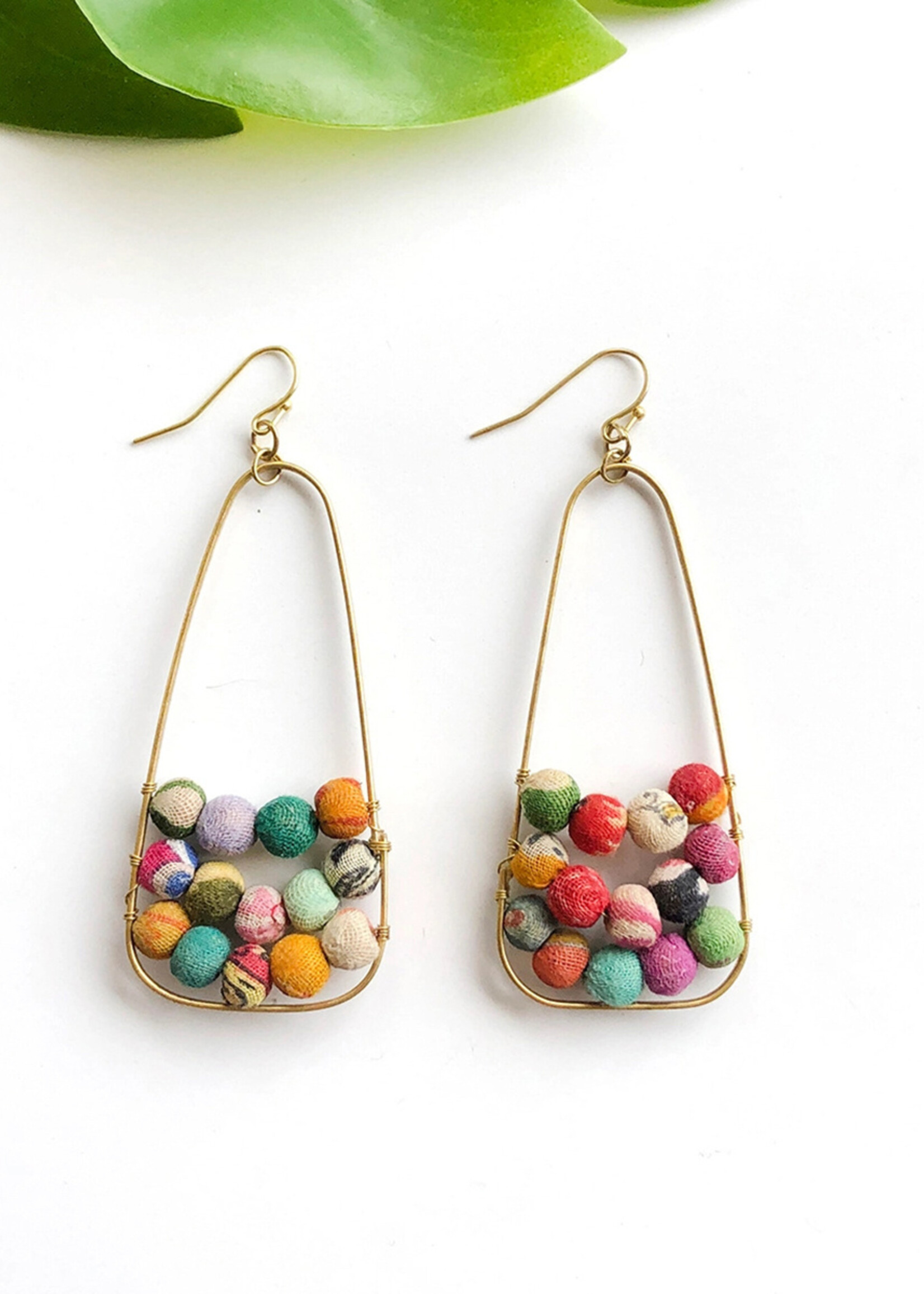 WorldFinds Embedded Kantha Earrings