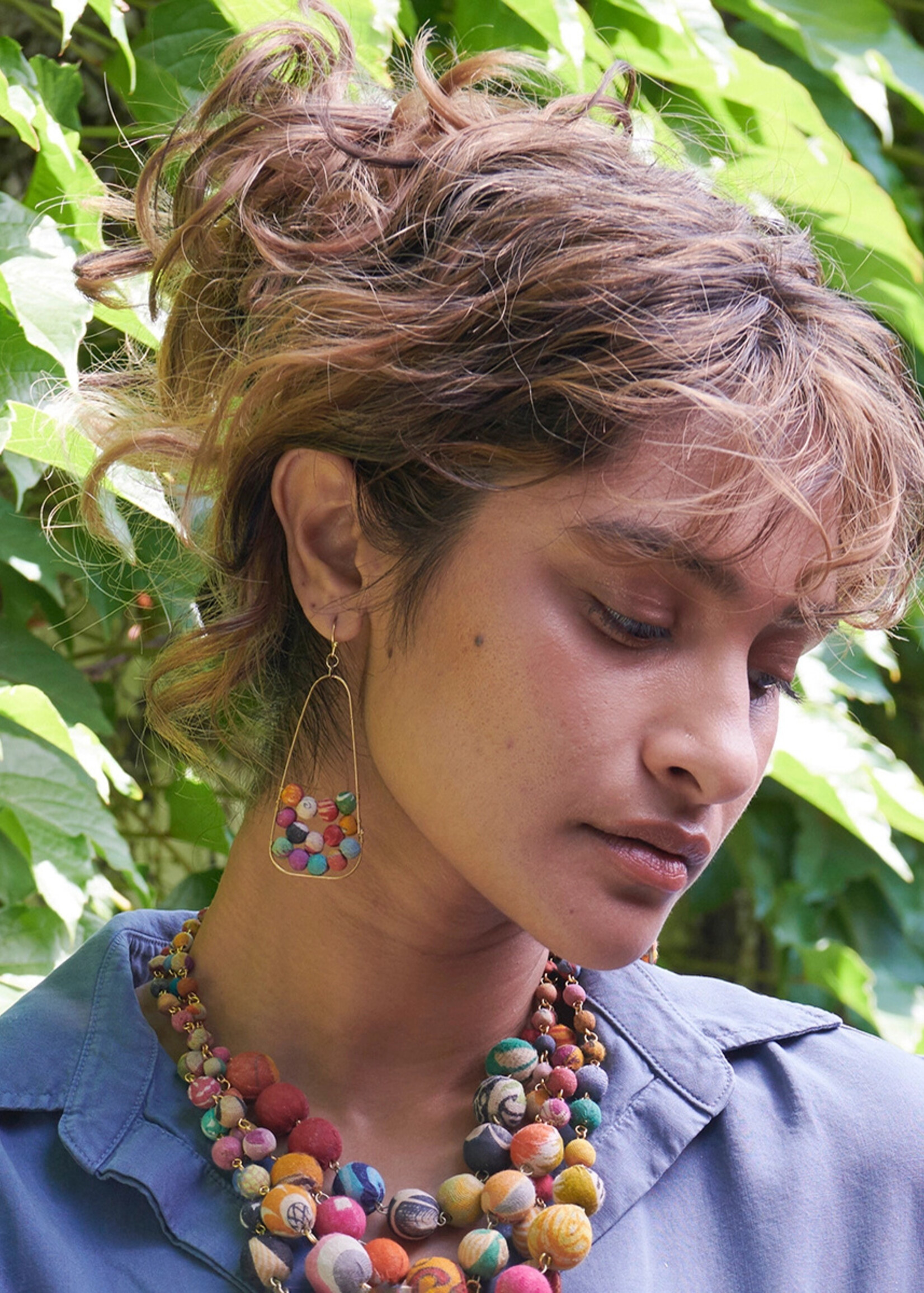 WorldFinds Embedded Kantha Earrings