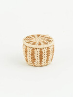 Mayan Hands 2.5" Mini Pine Needle with Lid Basket