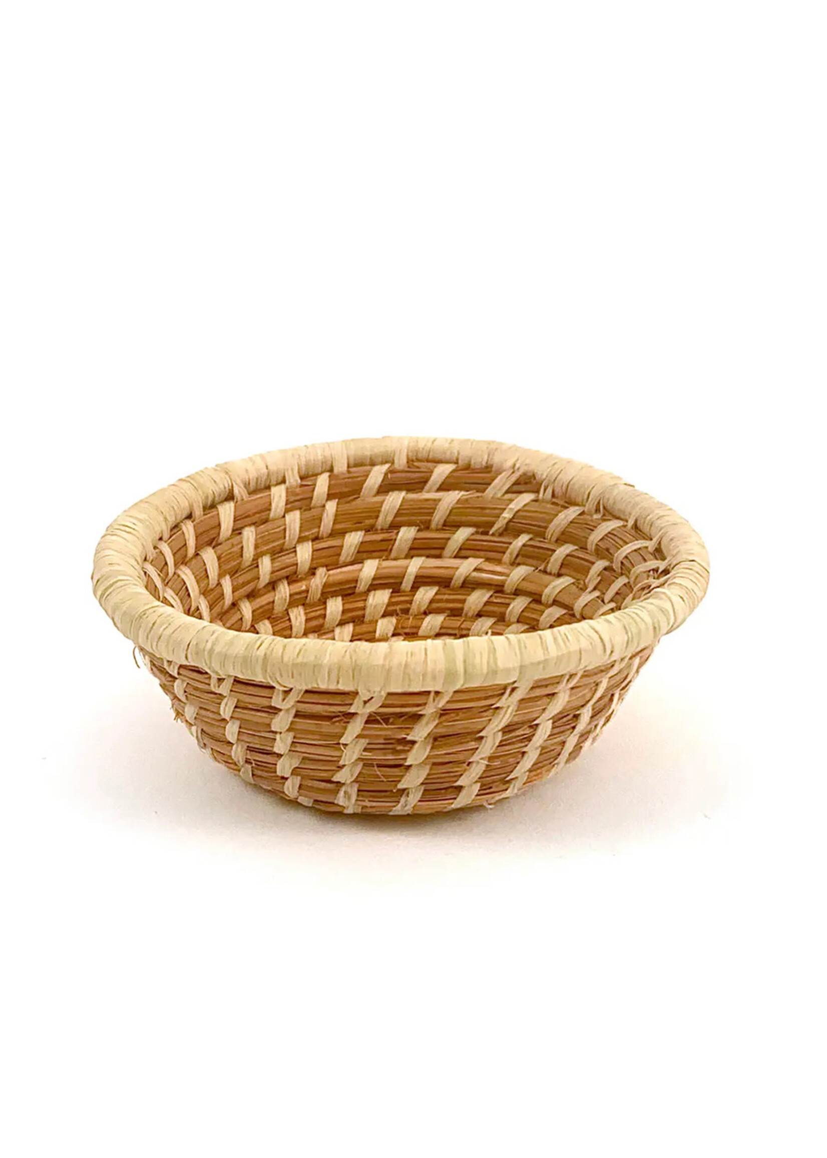 Mayan Hands 3" Mini Pine Needle with Rim Basket