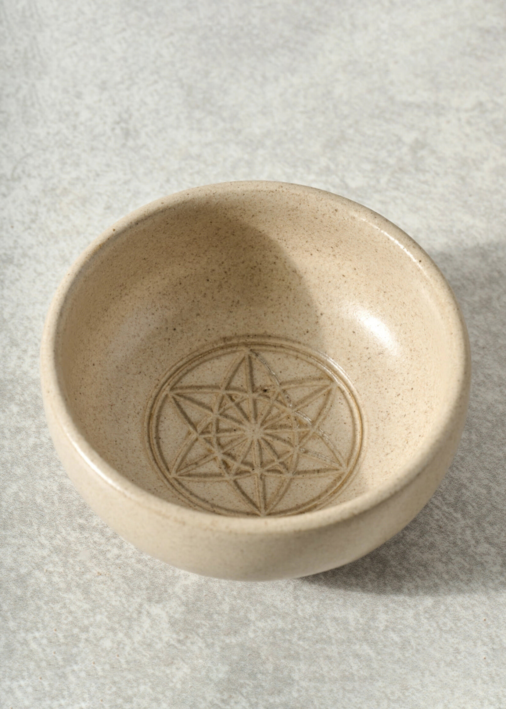 Ten Thousand Villages Dipping Bowl - Sacred Geometry Equilibrium of Life