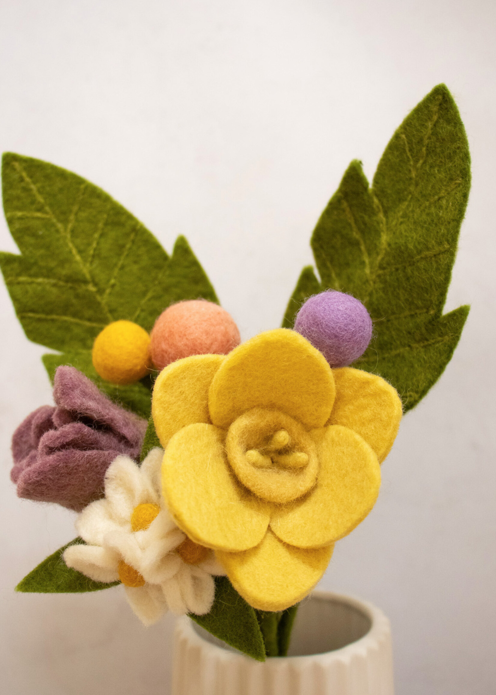 Gry and Sif Spring Pastels Felt Flower Bouquet