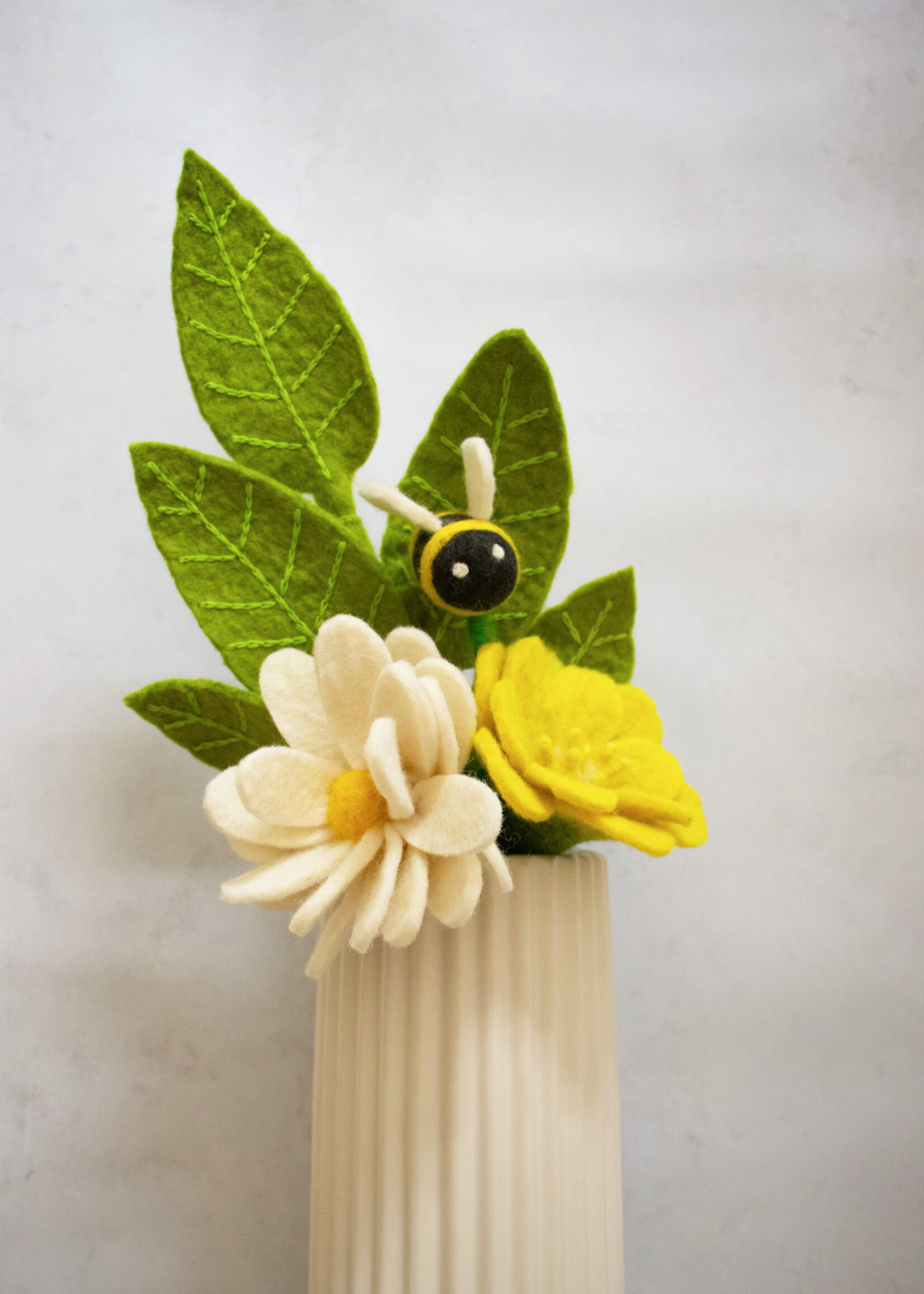 Global Goods Partners Honey Bee Felt Flower Bouquet