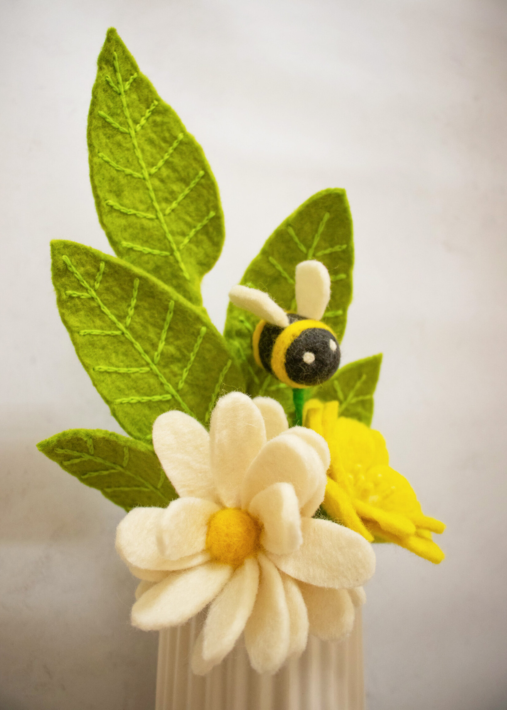 Global Goods Partners Honey Bee Felt Flower Bouquet