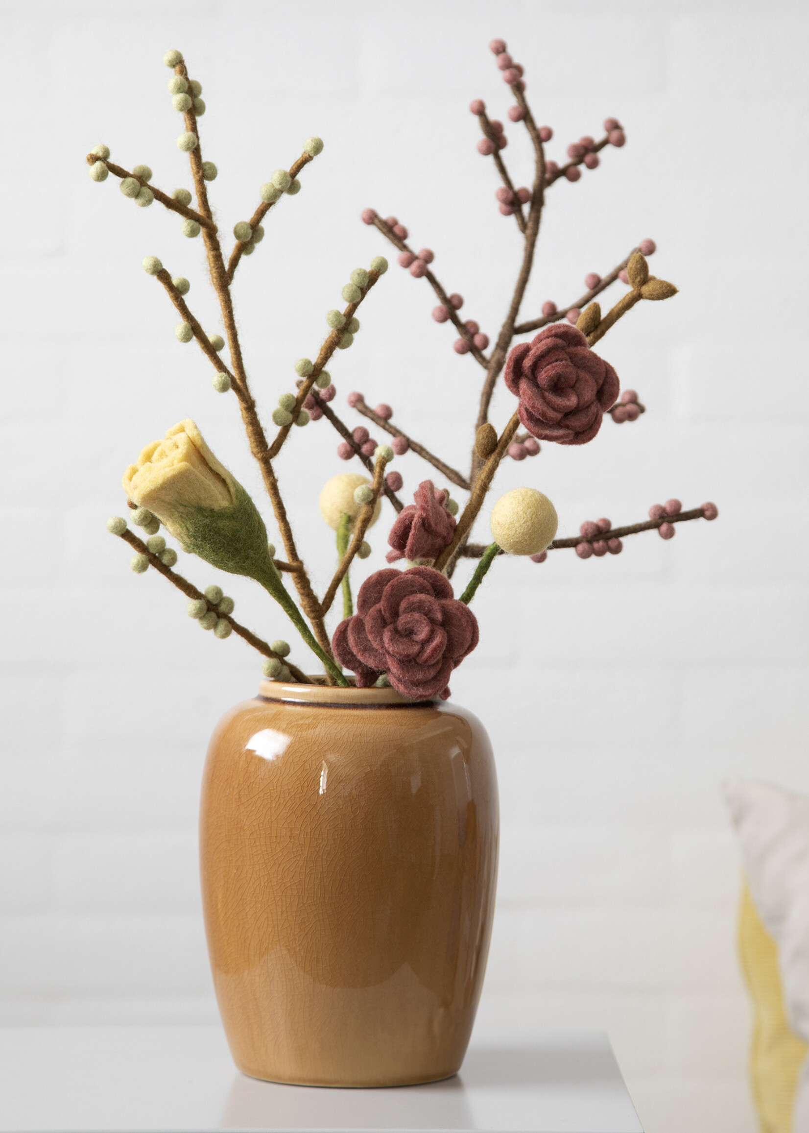Gry and Sif Felt Branch - Rouge Berries