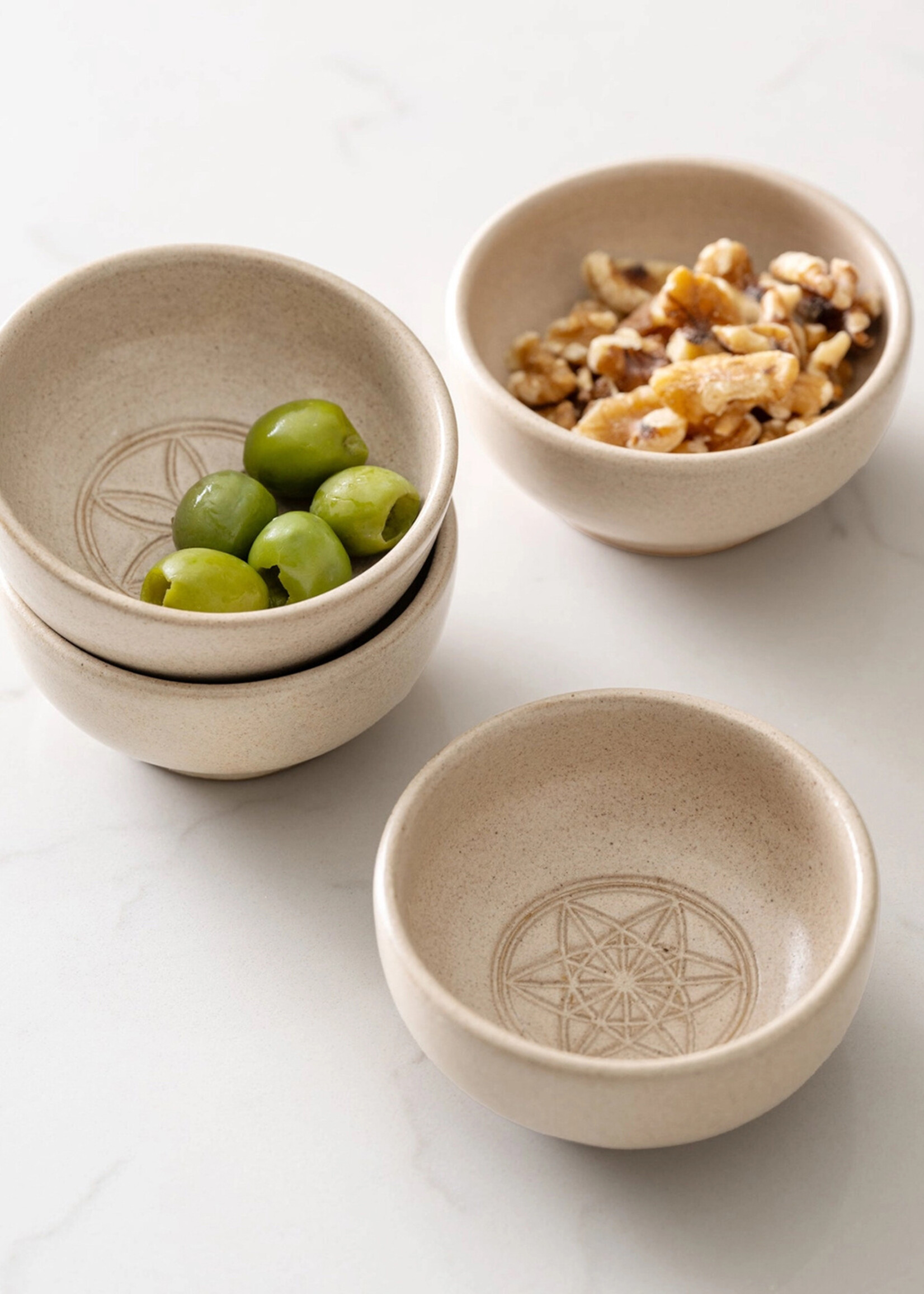 Ten Thousand Villages Dipping Bowl - Sacred Geometry Flower of Life