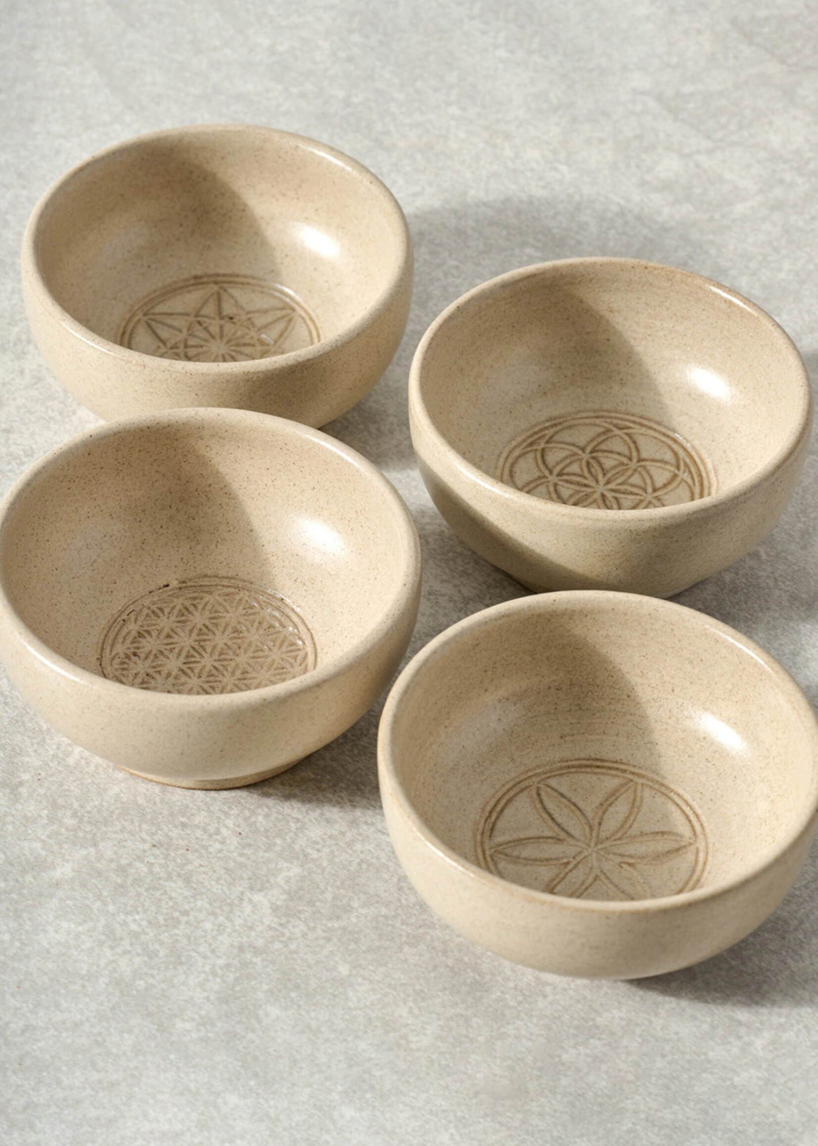 Ten Thousand Villages Dipping Bowl - Sacred Geometry Flower of Life