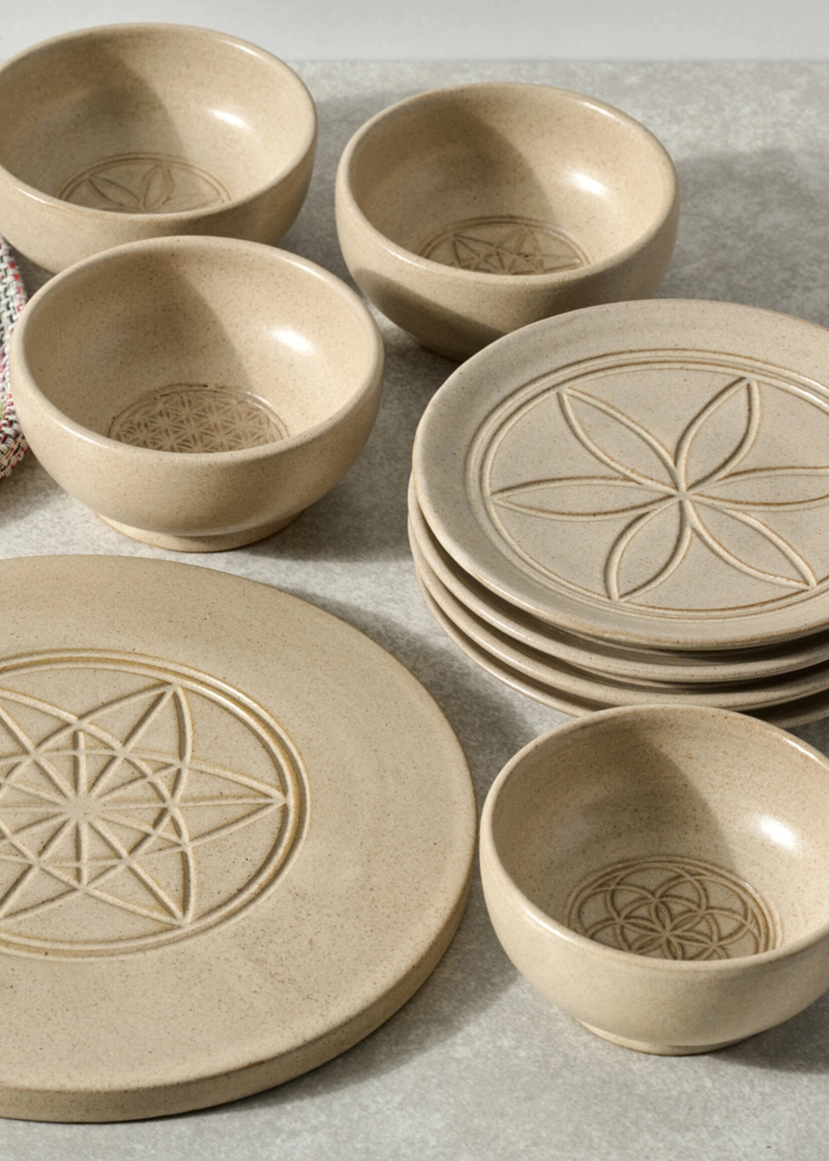 Ten Thousand Villages Dipping Bowl - Sacred Geometry Flower of Life