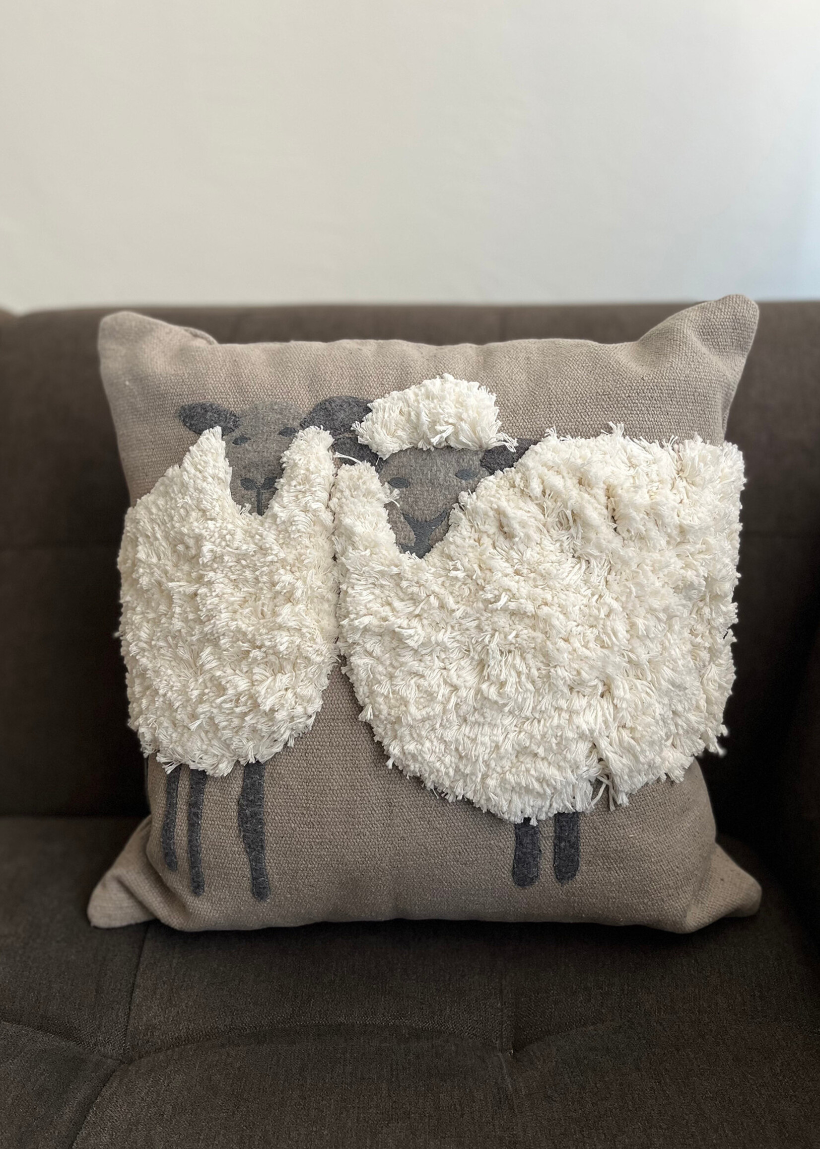 Natural Habitat 16" Sheep Duo Pillow - Grey