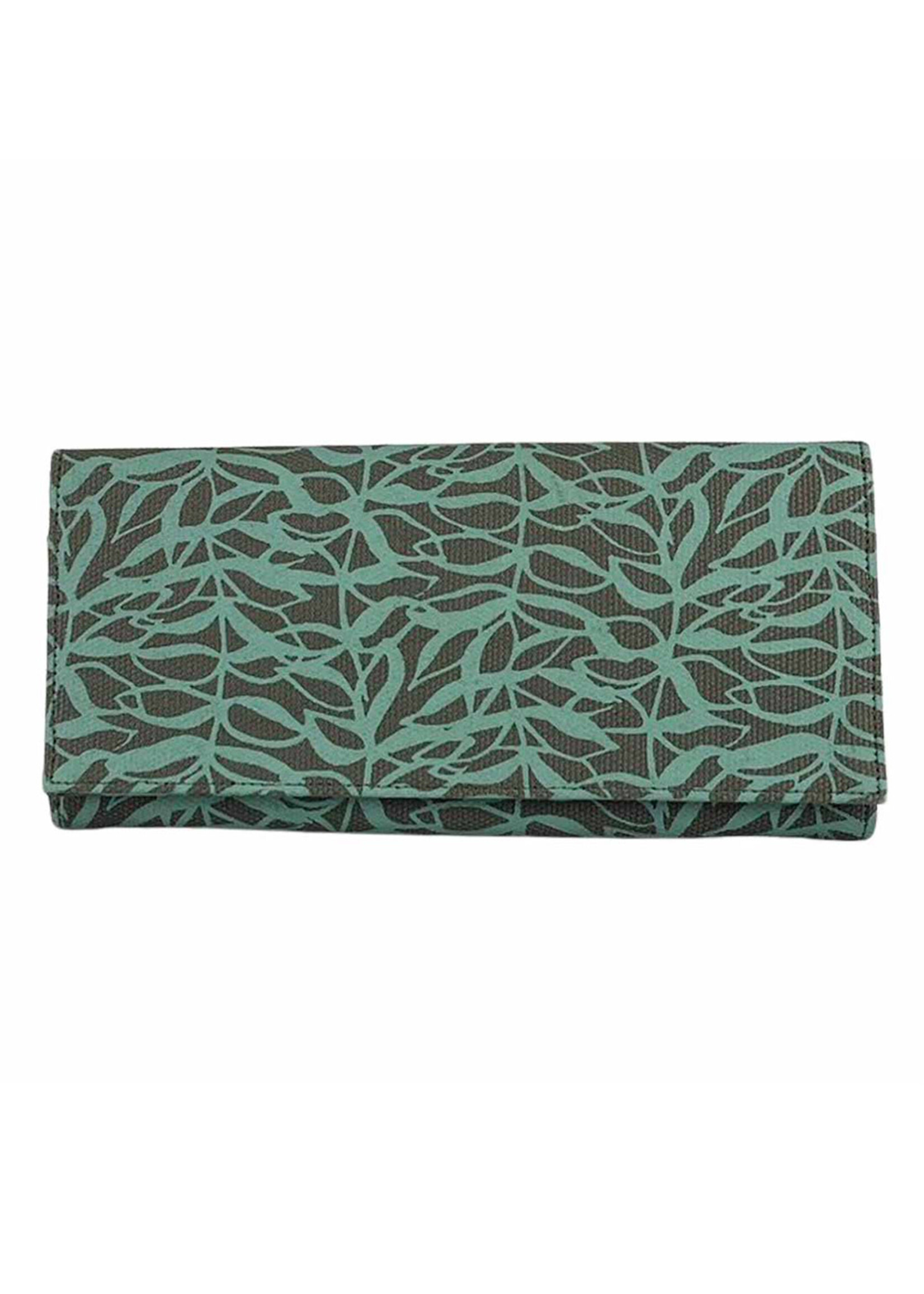 Malia Designs Cotton Wallet - Botanical Print Jade