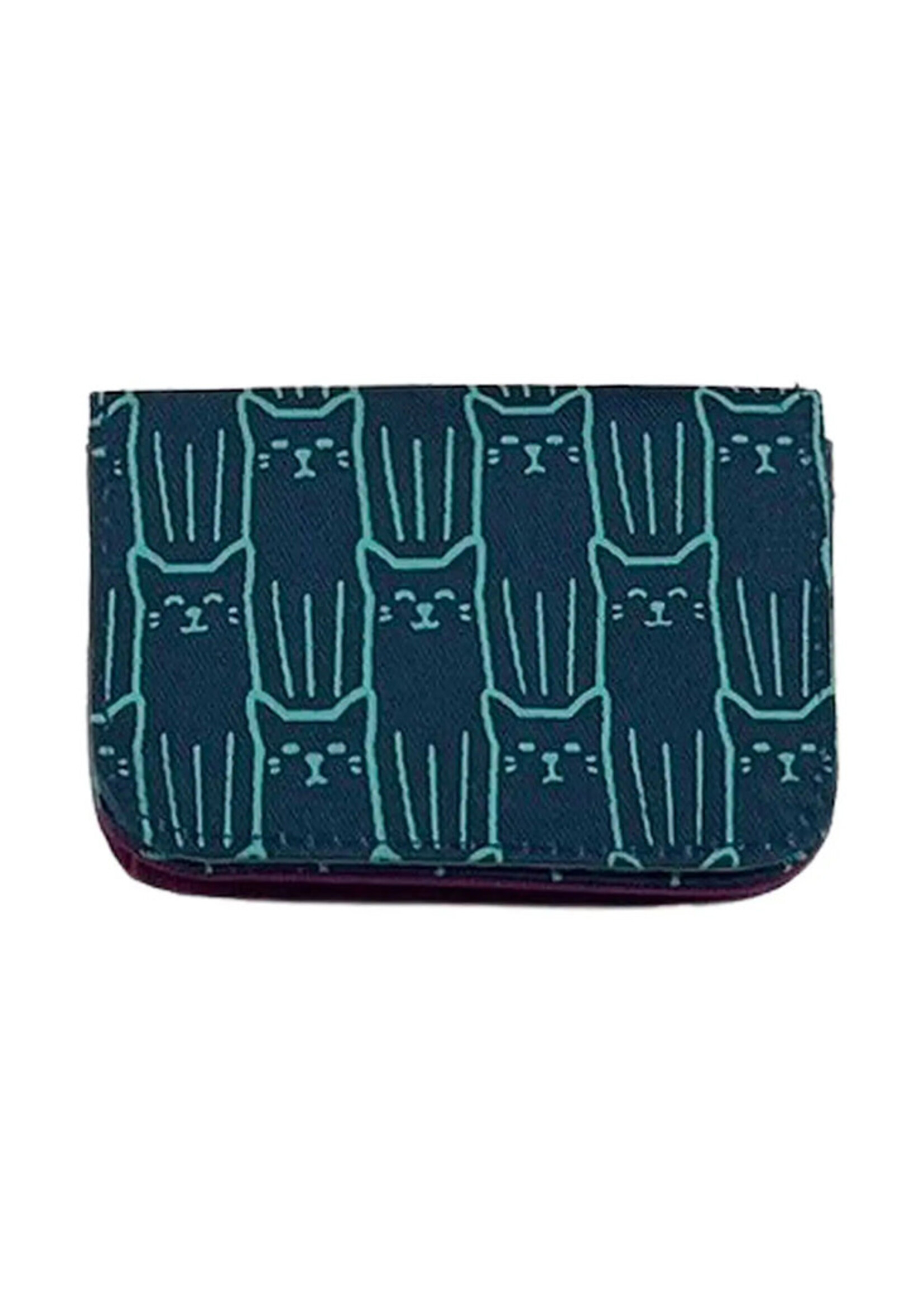 Malia Designs Cat Print Cardholder Wallet - Navy