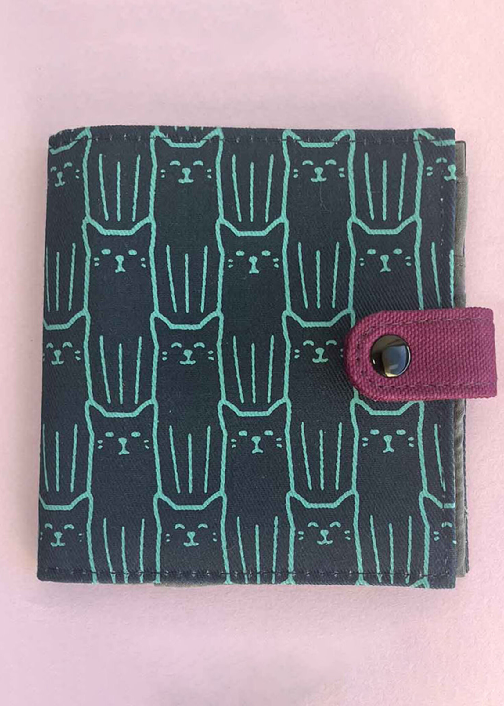 Malia Designs Cat Print Square Wallet - Navy