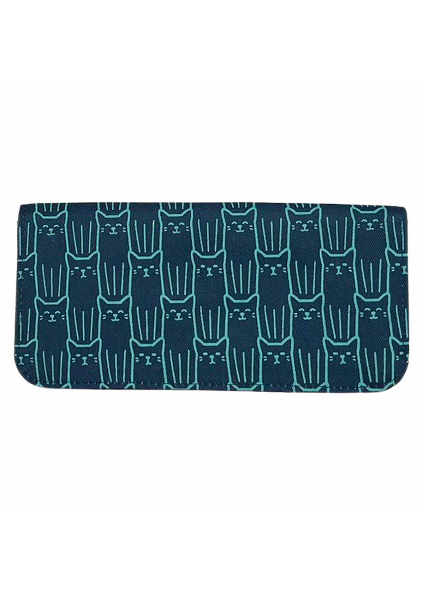 Malia Designs Cat Print Long Wallet - Navy