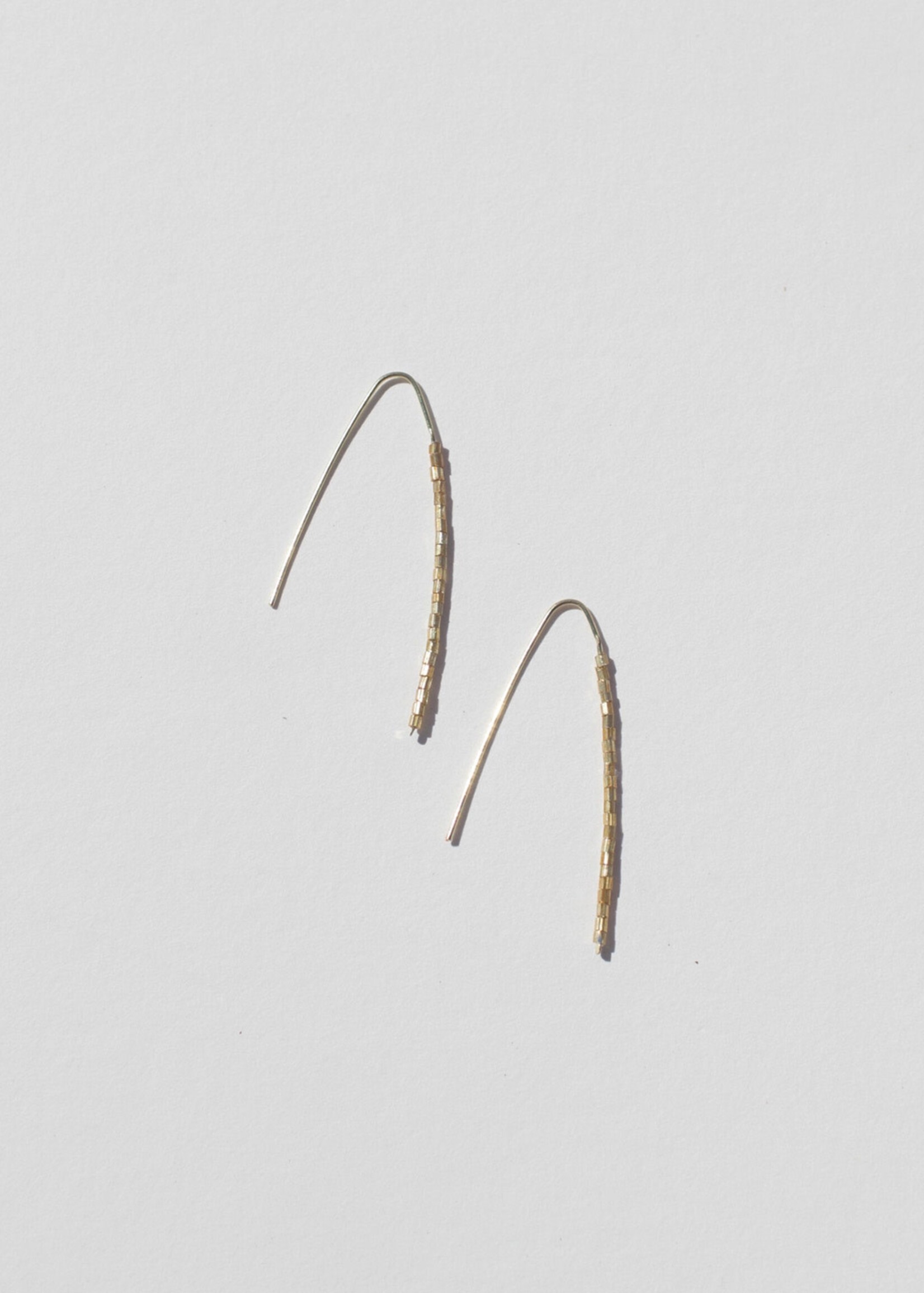 Rover & Kin Gold Beaded Threader Brass Earrings