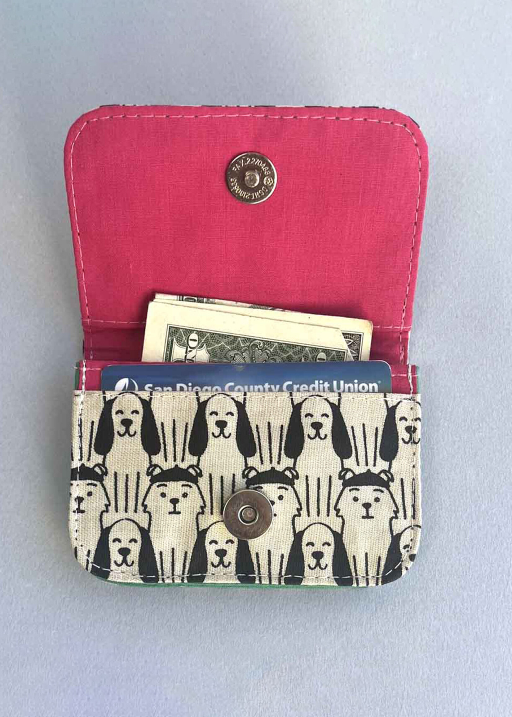 Malia Designs Dog Print Cotton Canvas Cardholder Wallet