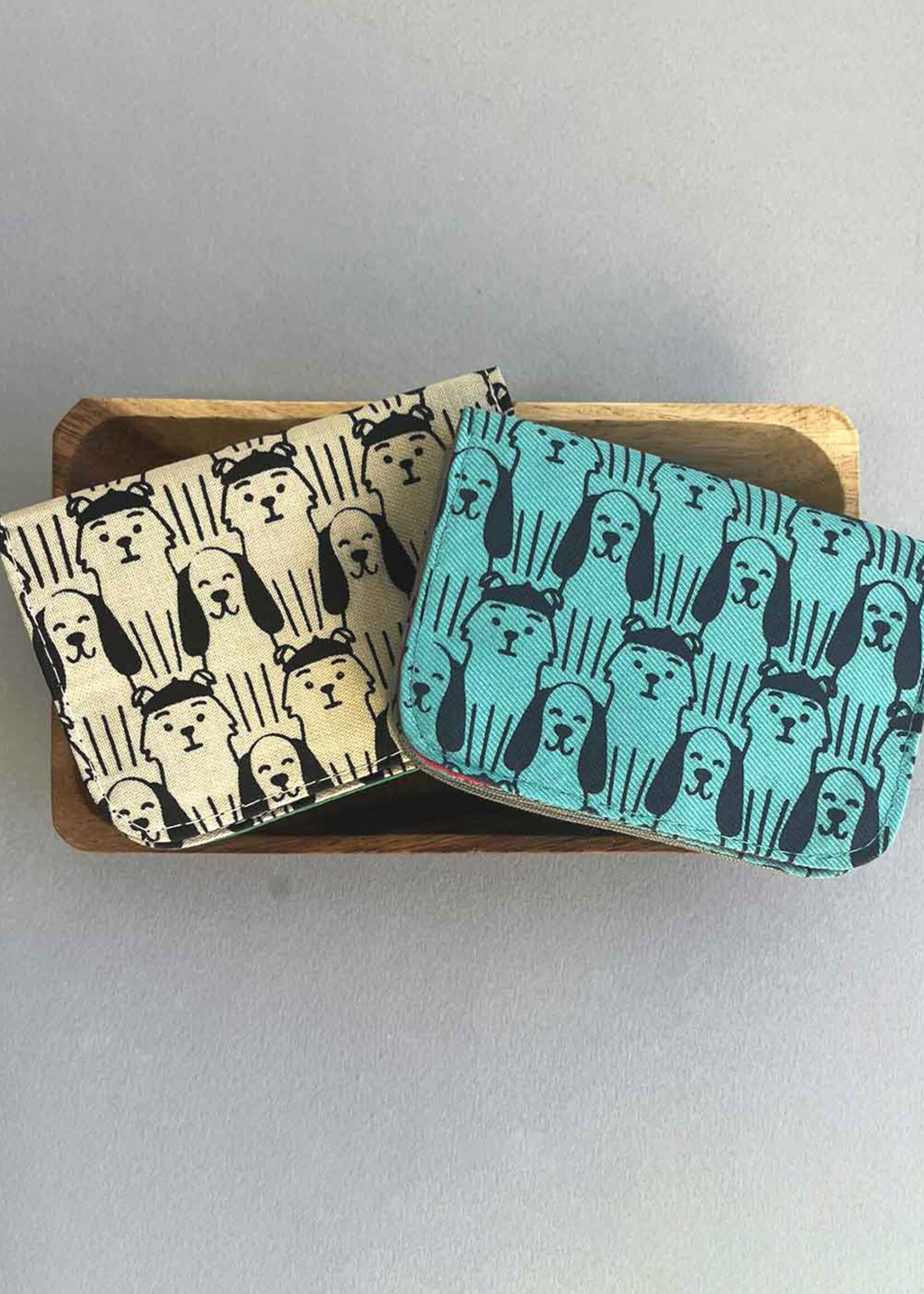 Malia Designs Dog Print Cotton Canvas Cardholder Wallet
