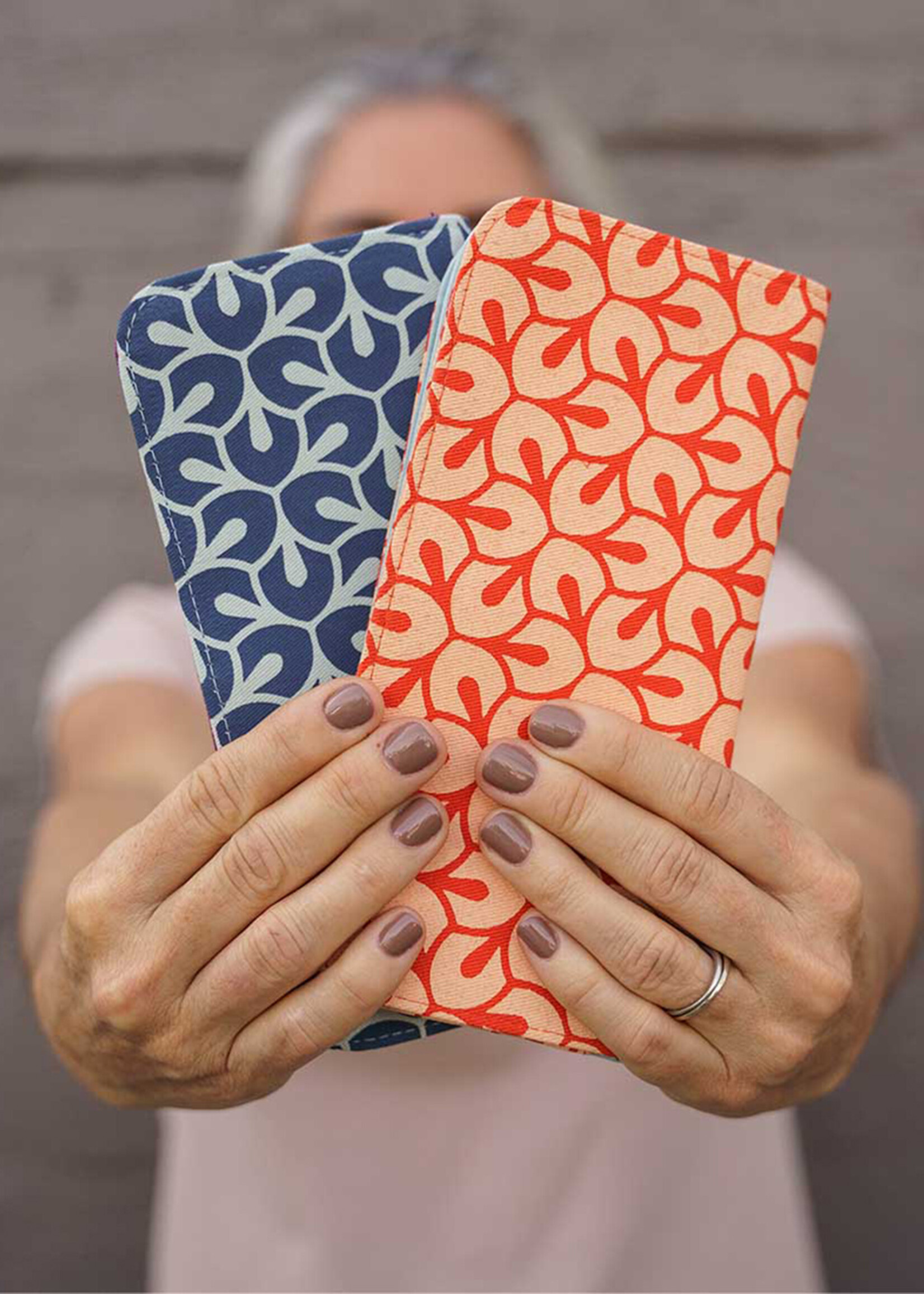 Malia Designs Cotton Canva Long Wallet - Spring Leaf Print