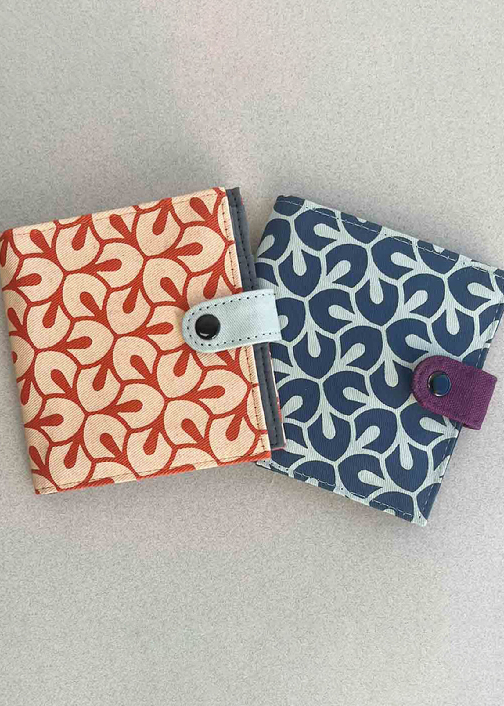 Malia Designs Cotton Canvas Square Wallet - Leaf Print