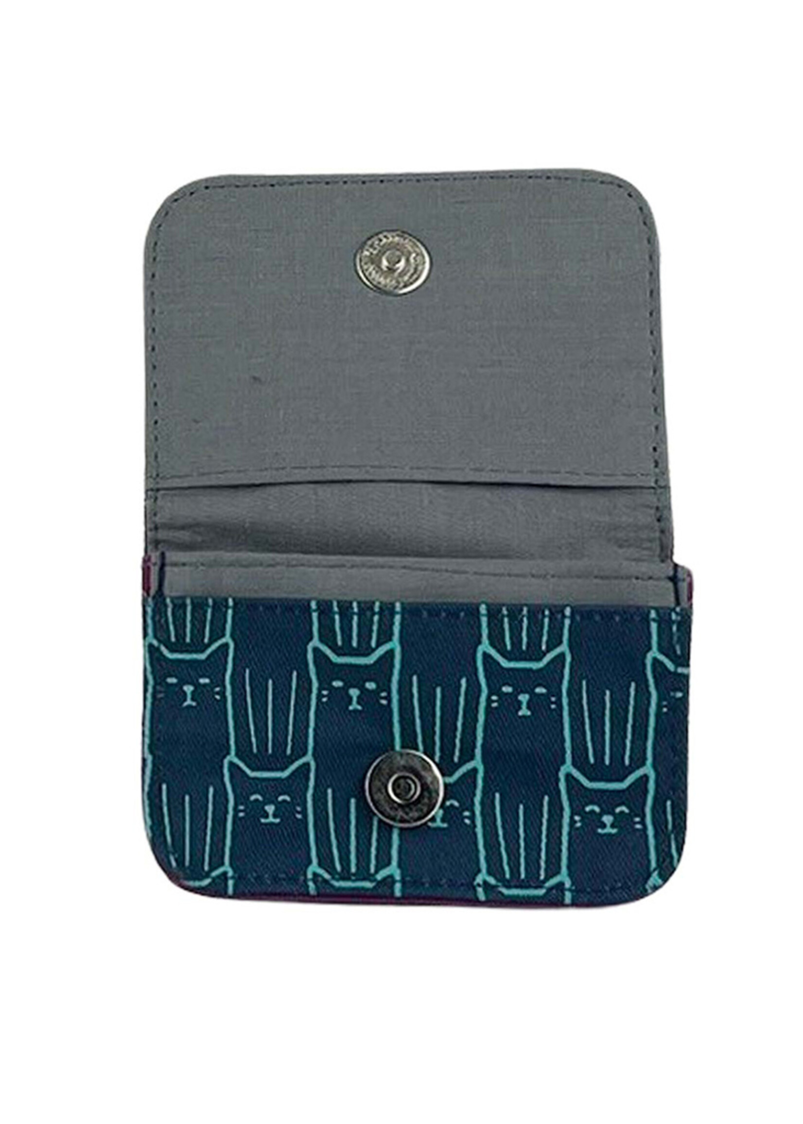 Malia Designs Cat Print Cardholder Wallet - Navy