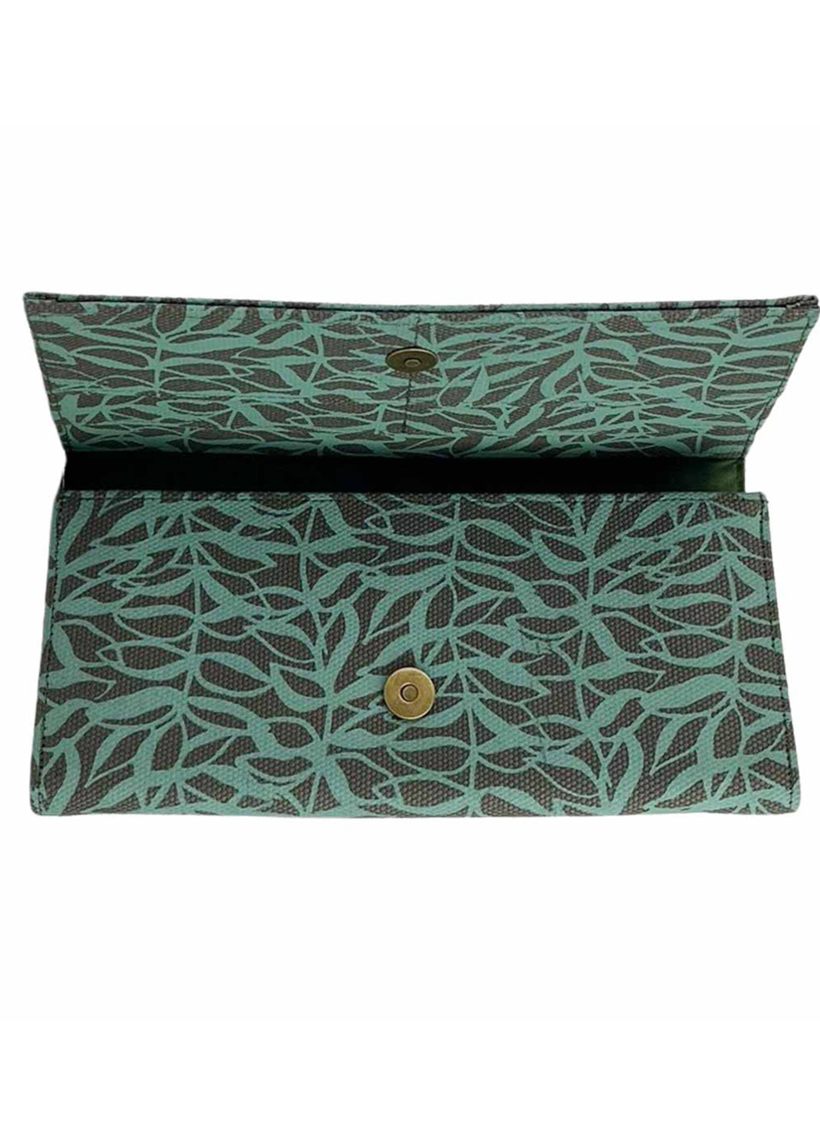 Malia Designs Cotton Wallet - Botanical Print Jade