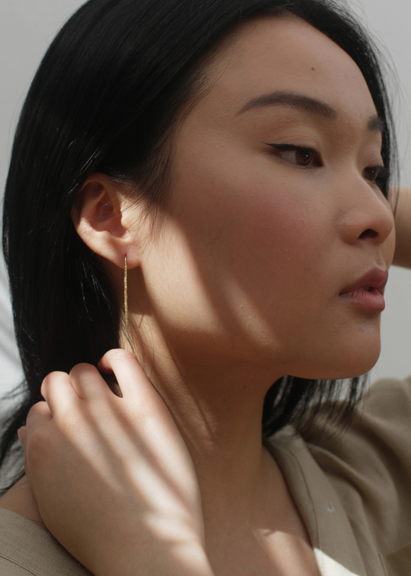 Rover & Kin Gold Beaded Threader Brass Earrings