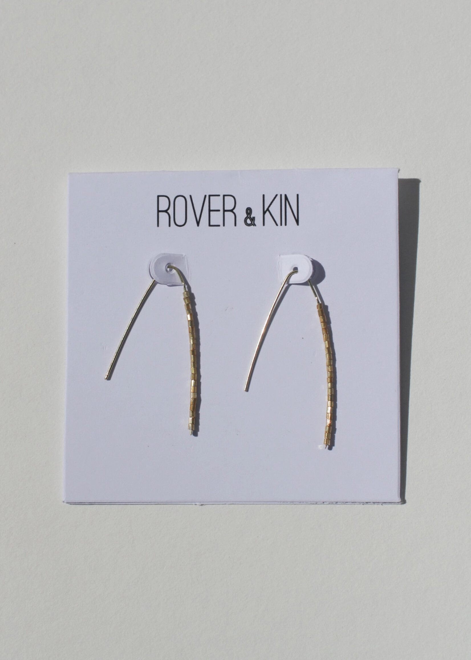 Rover & Kin Gold Beaded Threader Brass Earrings